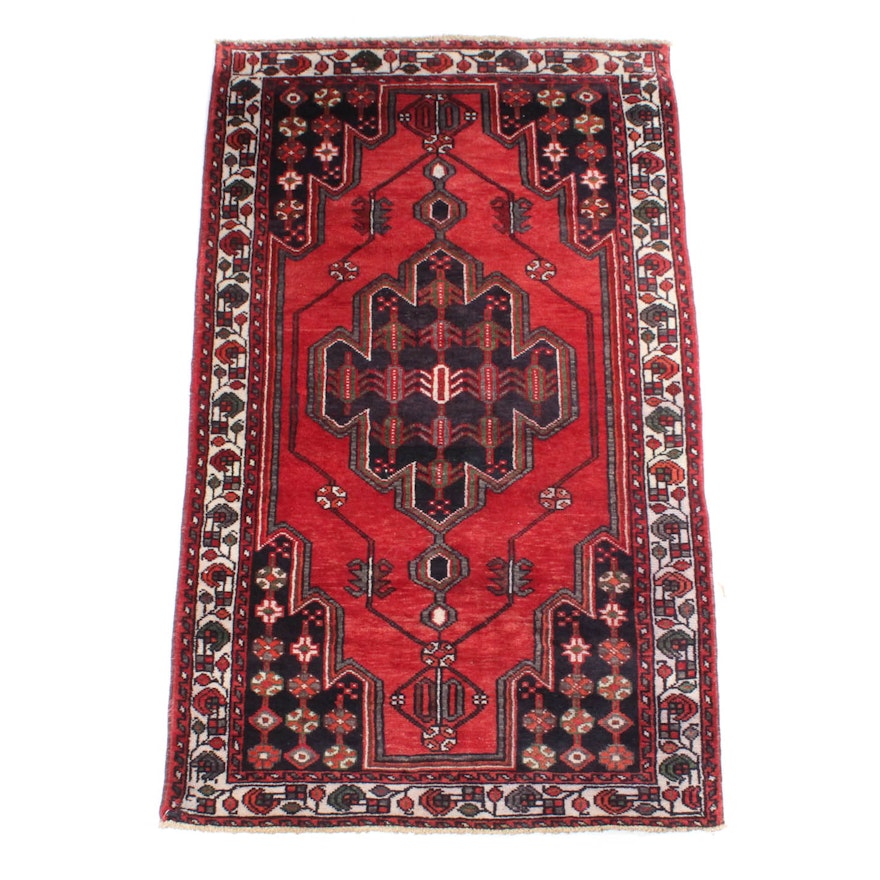 4' x 7' Vintage Hand-Knotted Persian Zanjan Area Rug