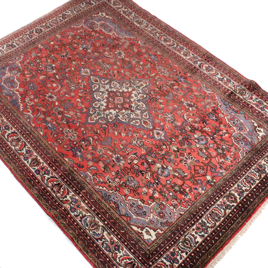 8' x 11' Vintage Hand-Knotted Persian Malayer Sarouk Room Size Rug