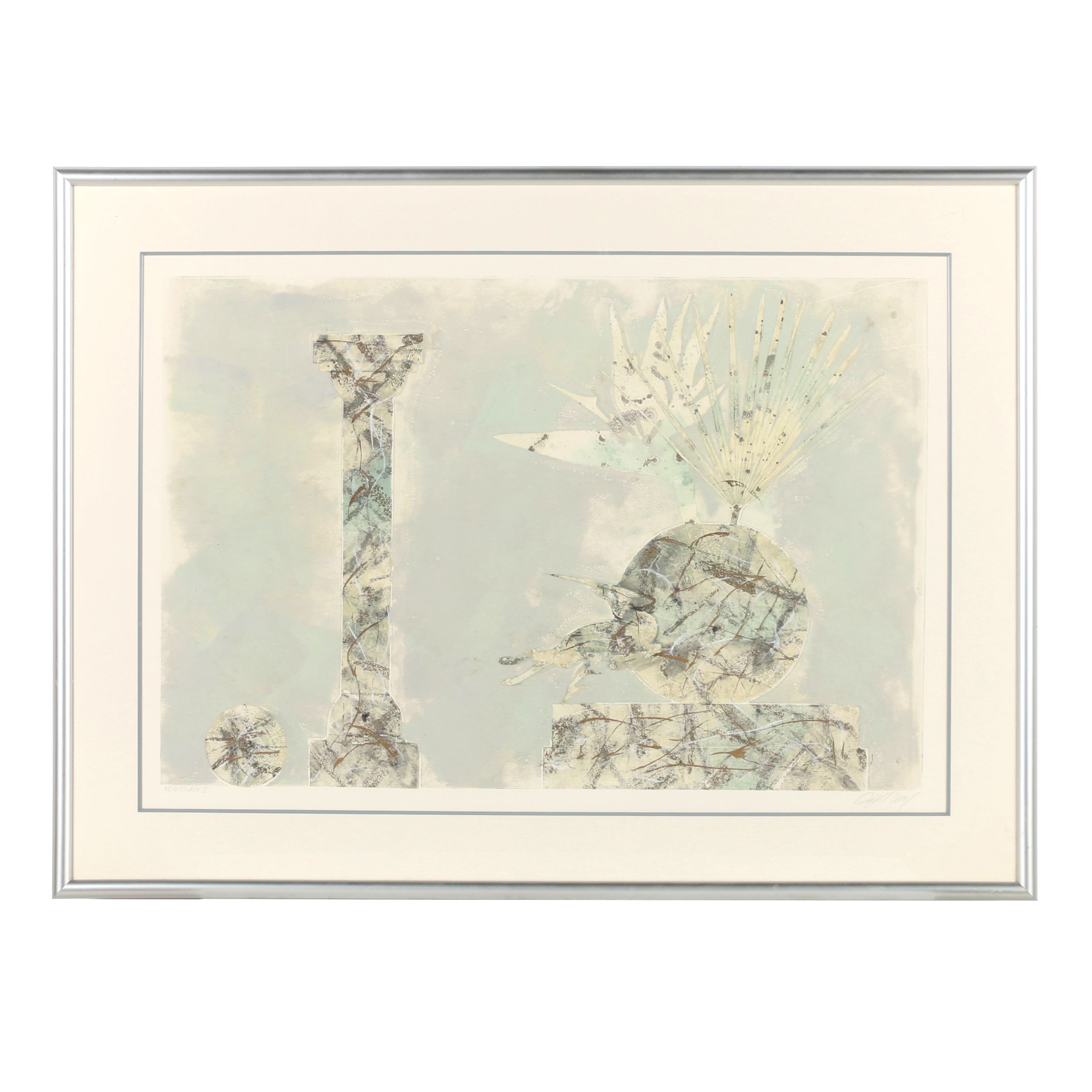 David Wood Collograph Print "Venician I"