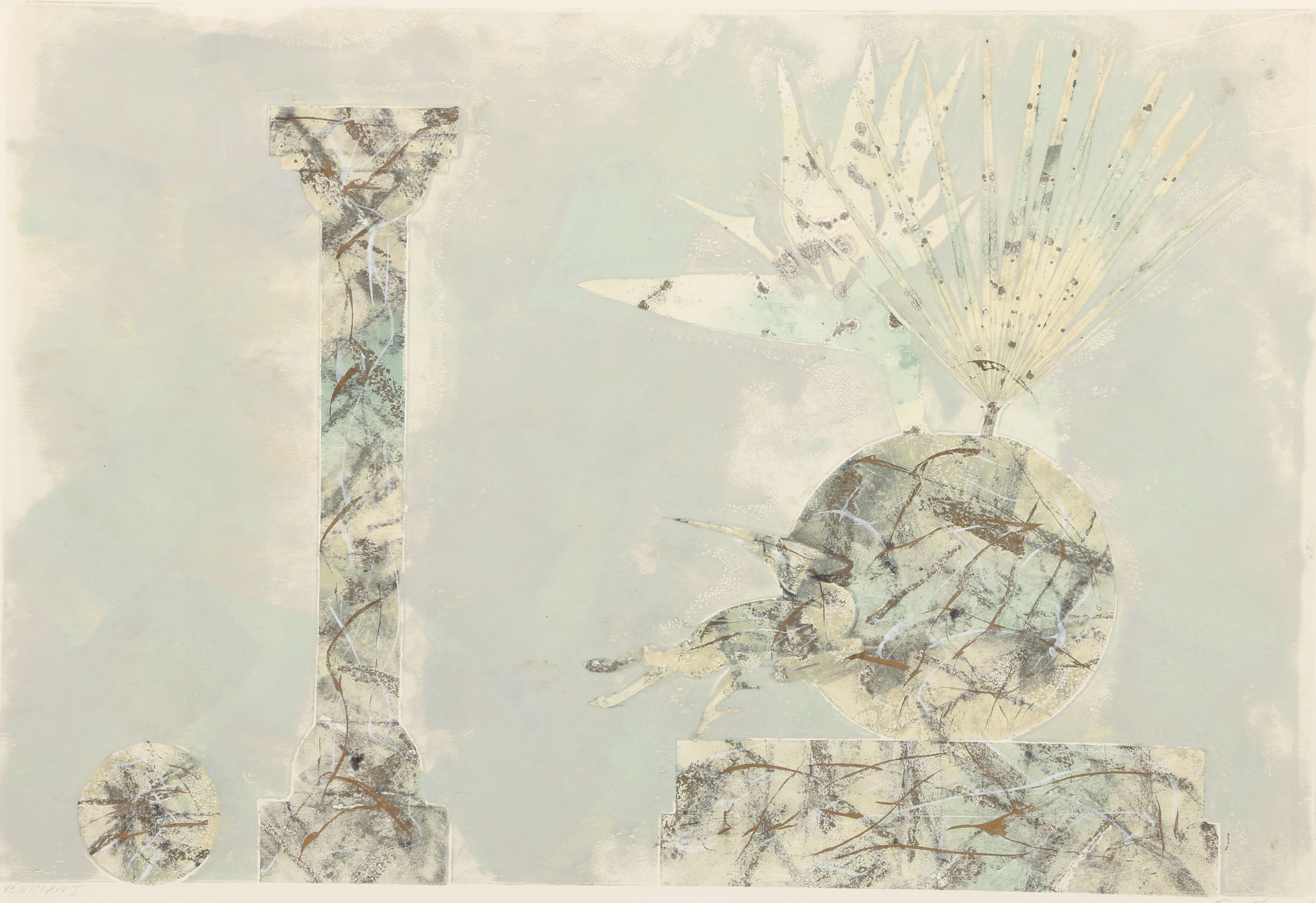 David Wood Collograph Print "Venician I"