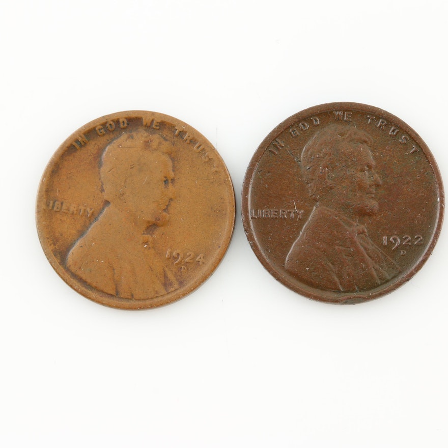 Two Better Date Lincoln Wheat Cents: 1922-D and 1924-D