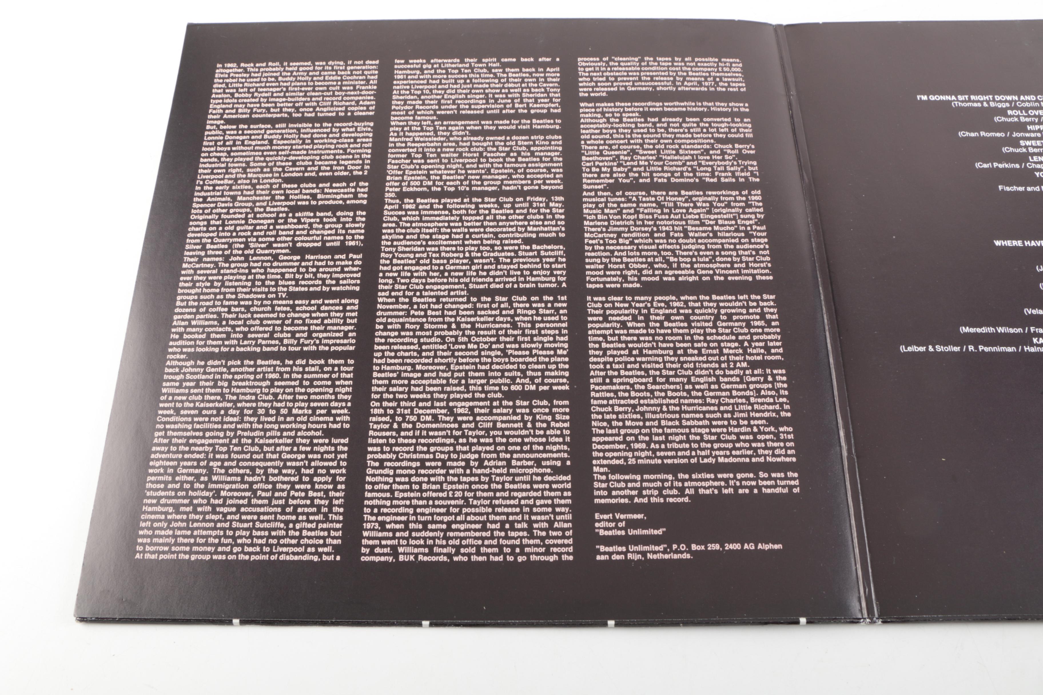 "The Beatles Live At The Star-Club In Hamburg Germany" Dutch Record Pressing