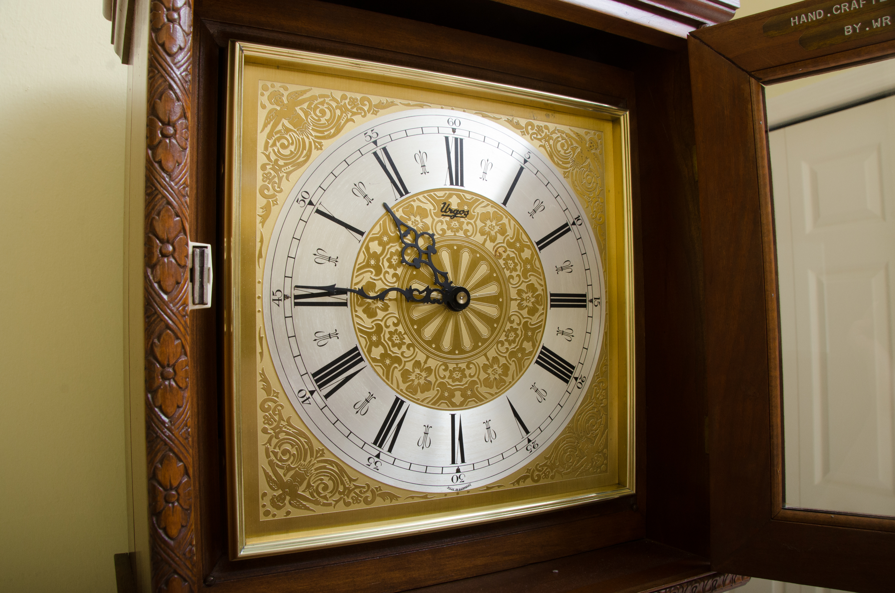 Vintage Hand-Crafted Urgos Grandfather Clock