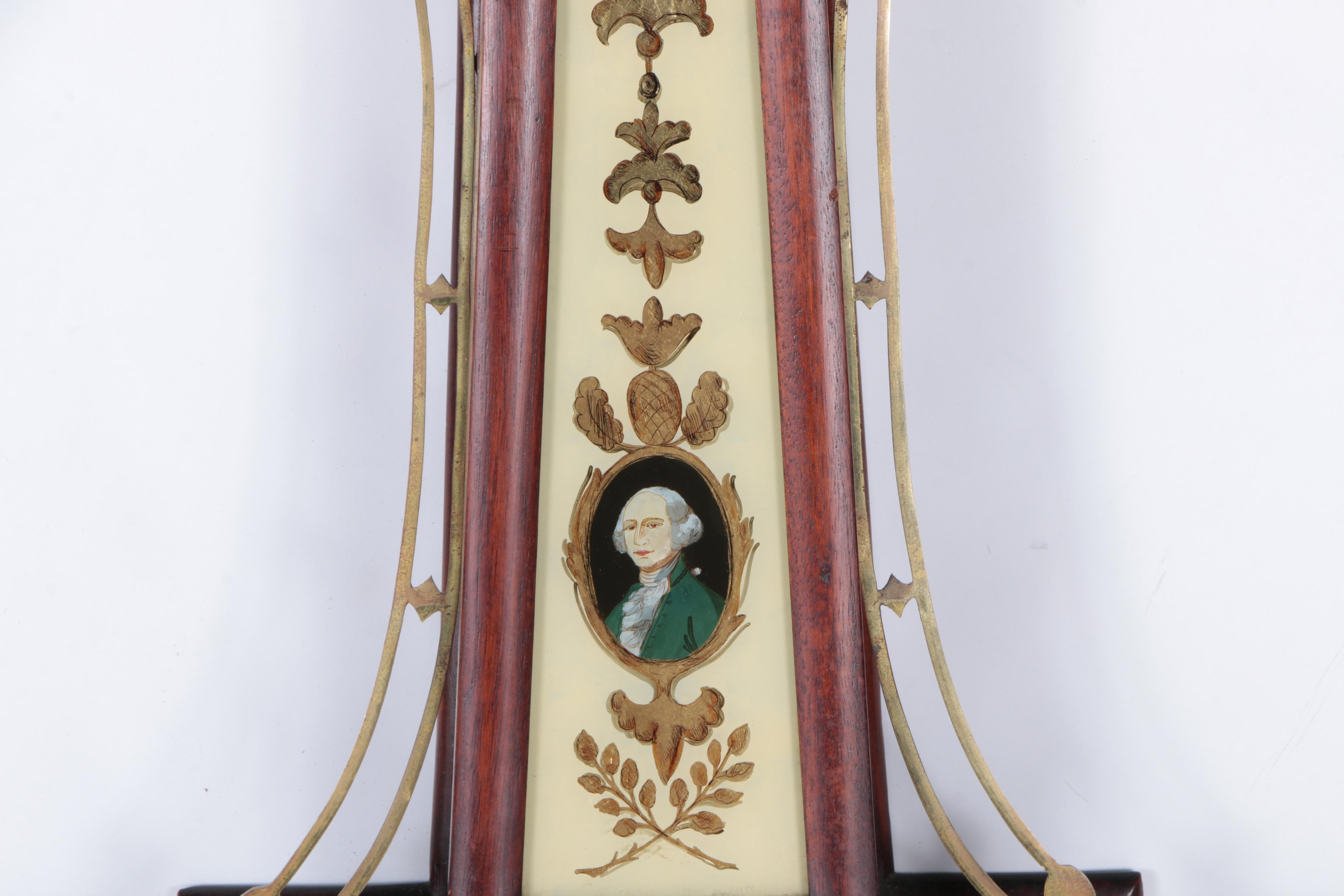 Antique Federal Style Banjo Clock with Eglomise Glass Panels