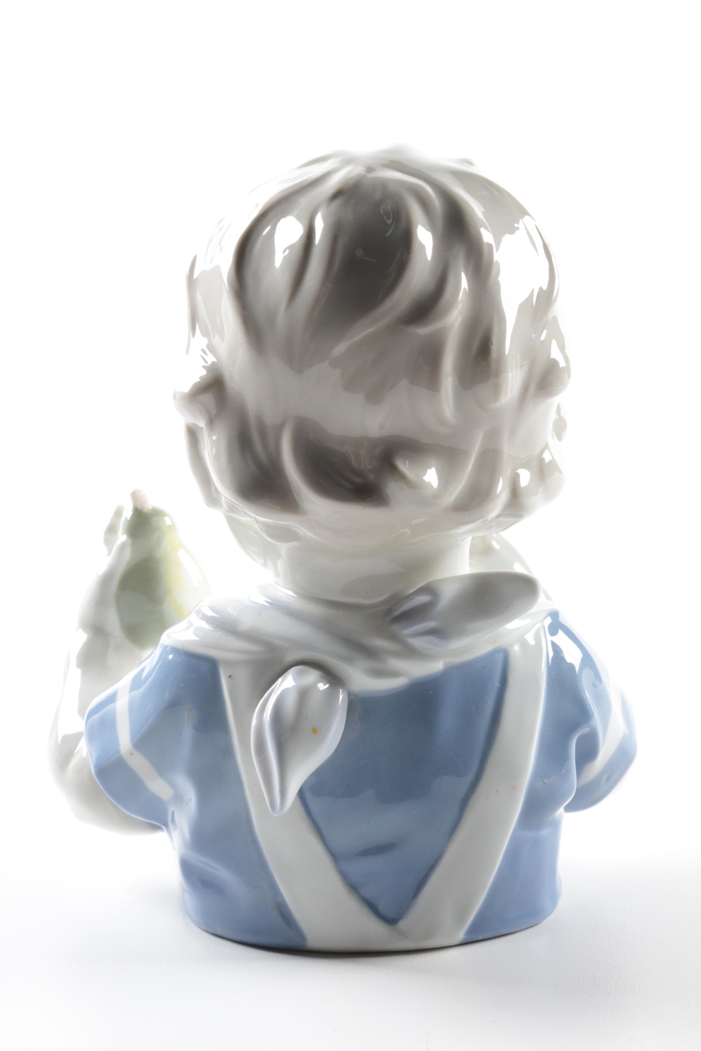 Lippelsdorf Boy with Snack Porcelain Figurine