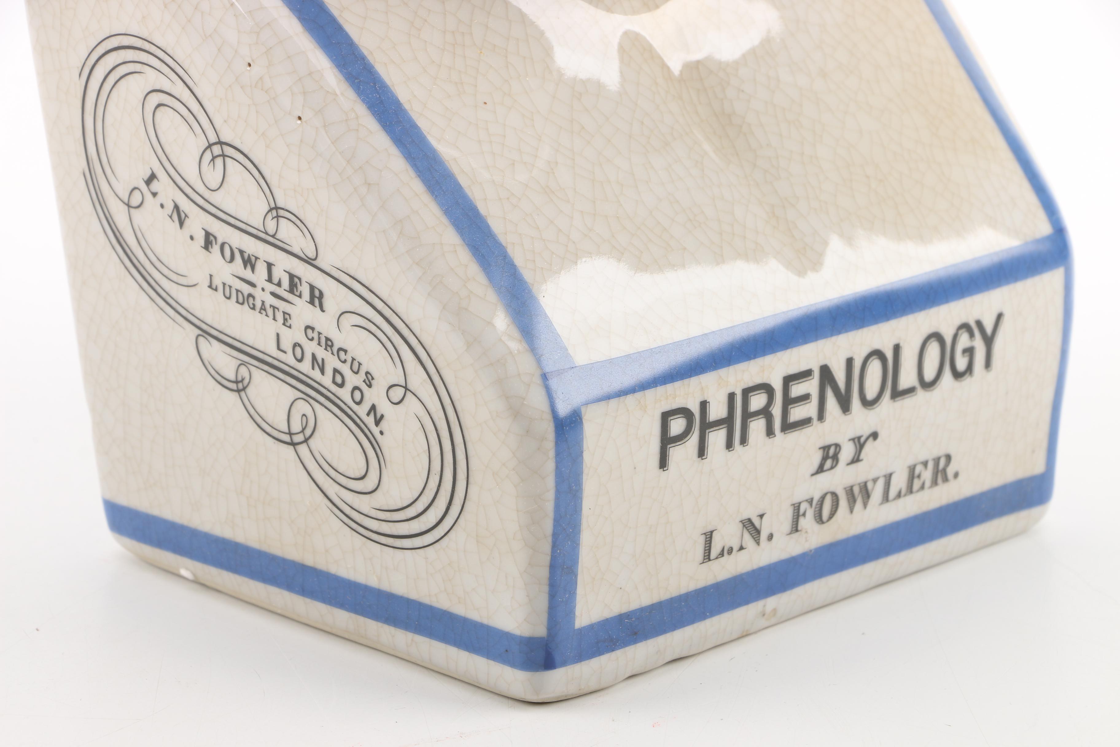 L.N. Fowler Style Ceramic Phrenology Bust