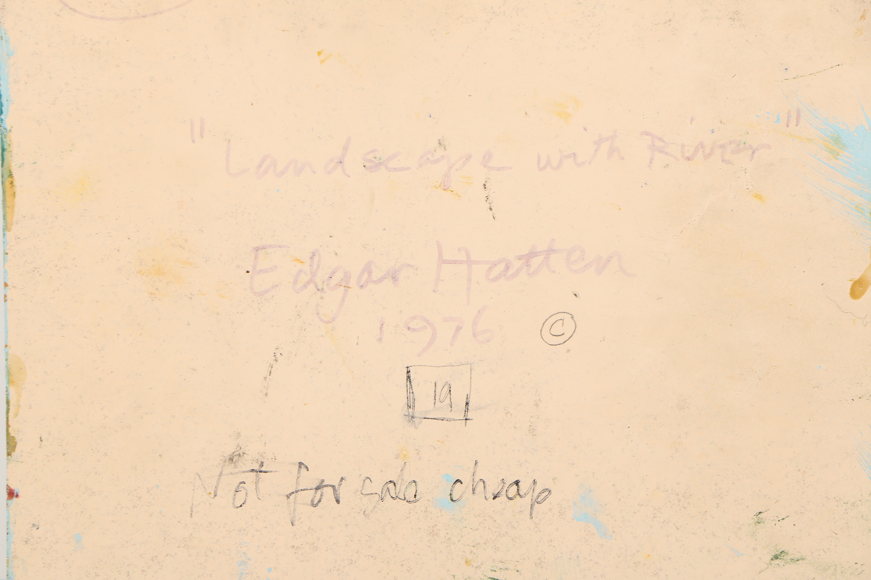 Edgar Hatten Oil Painting "Landscape with River"