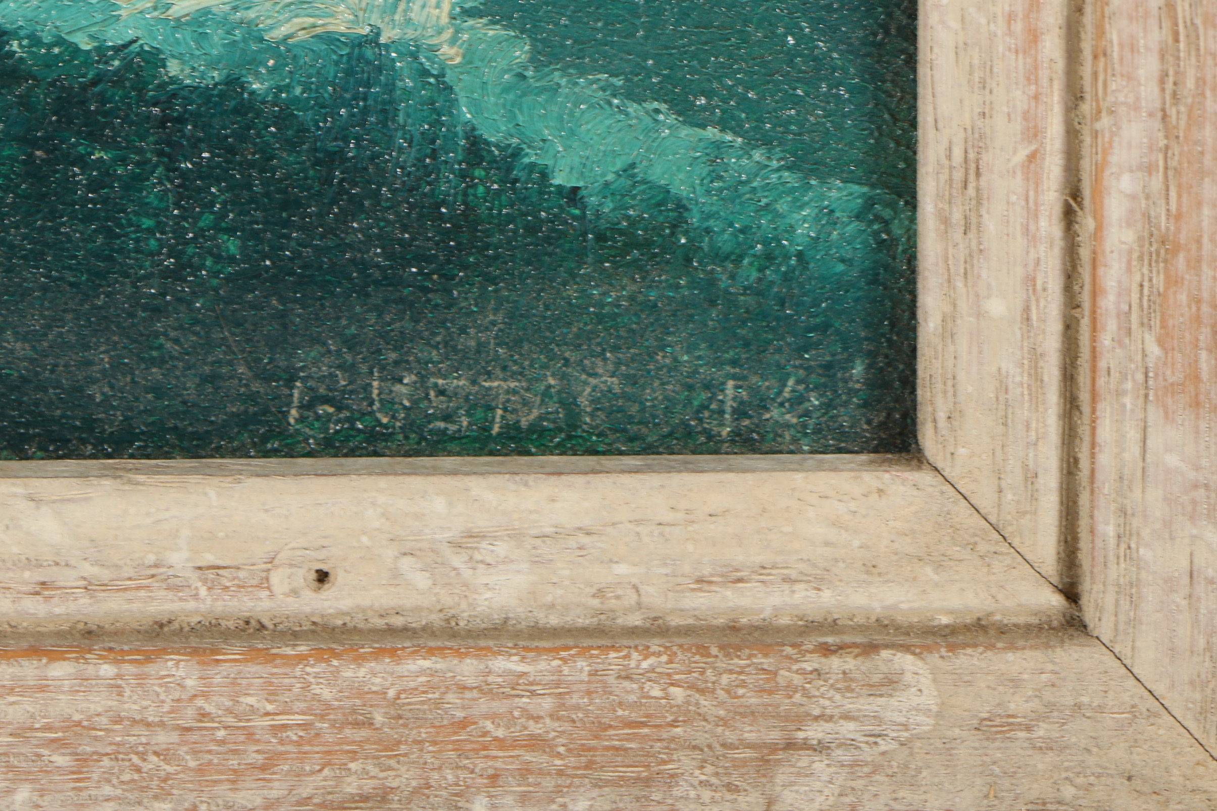 Gustaf Oil Painting "Schooner at Anchor"