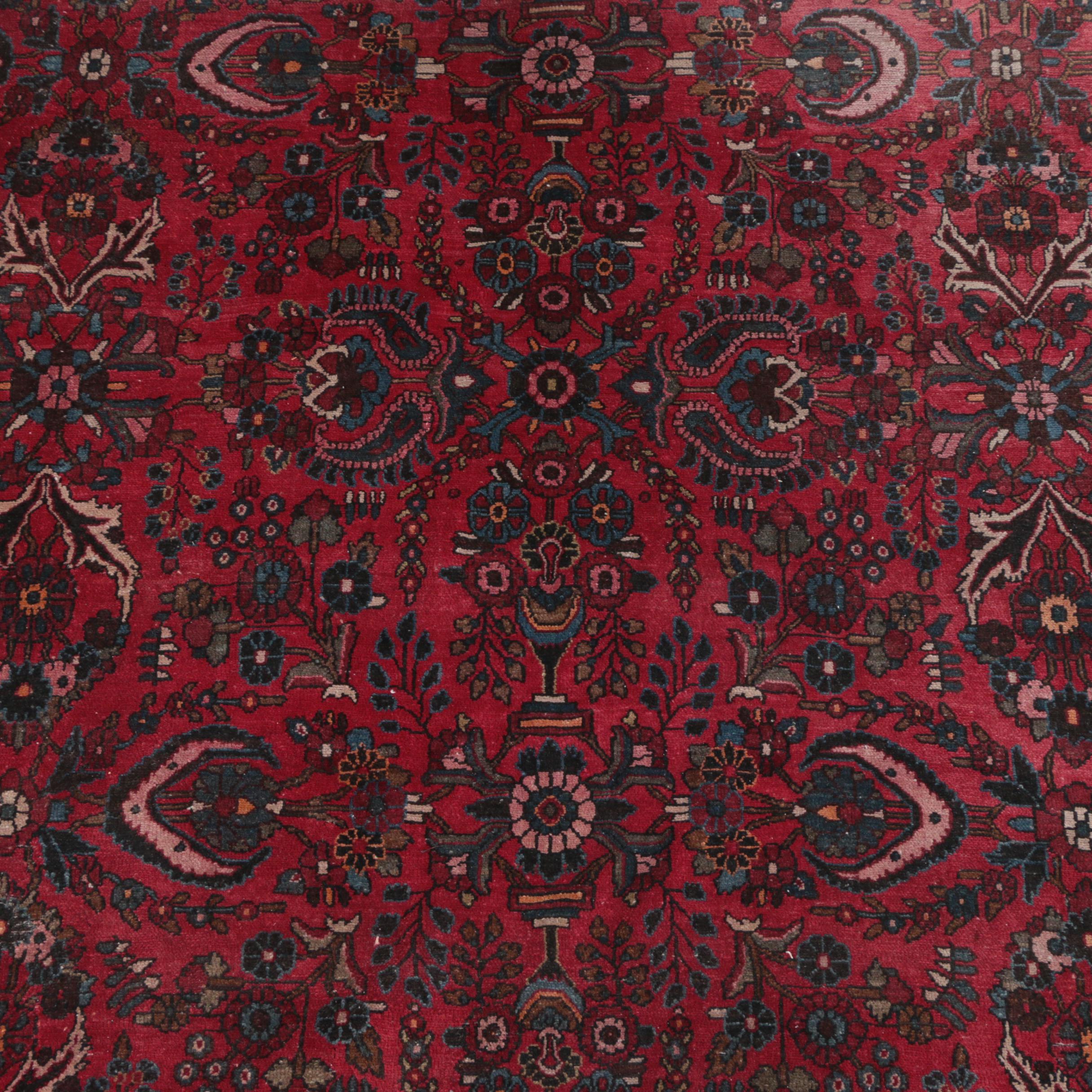 Large Antique Hand-Knotted Persian Arak Area Rug