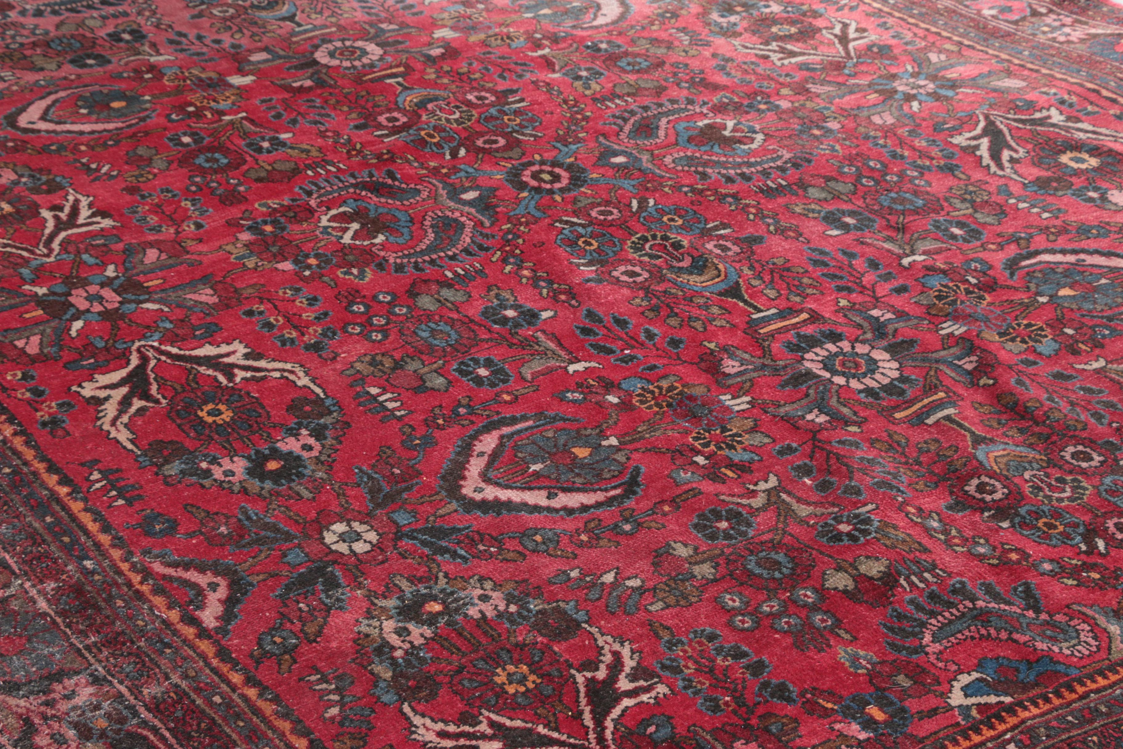 Large Antique Hand-Knotted Persian Arak Area Rug