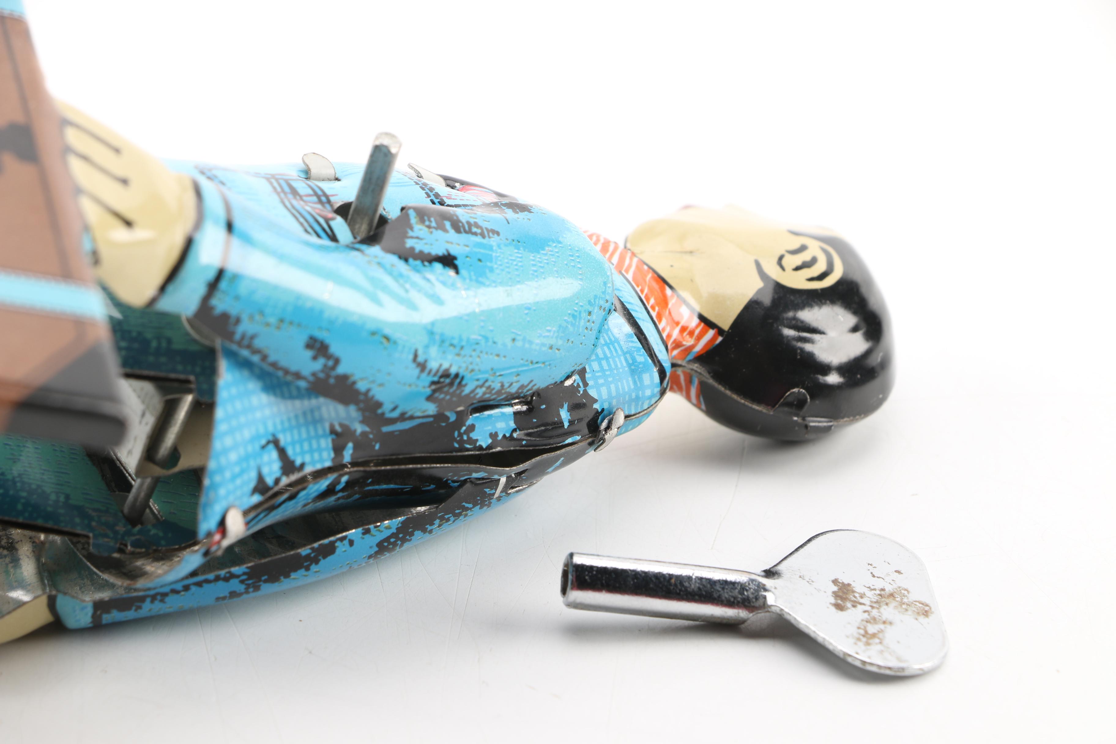 Vintage Student with Luggage Tin Litho Toy by Paya