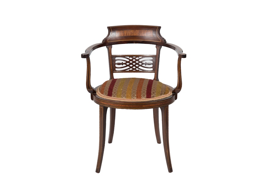 Vintage Mahogany Accent Chair