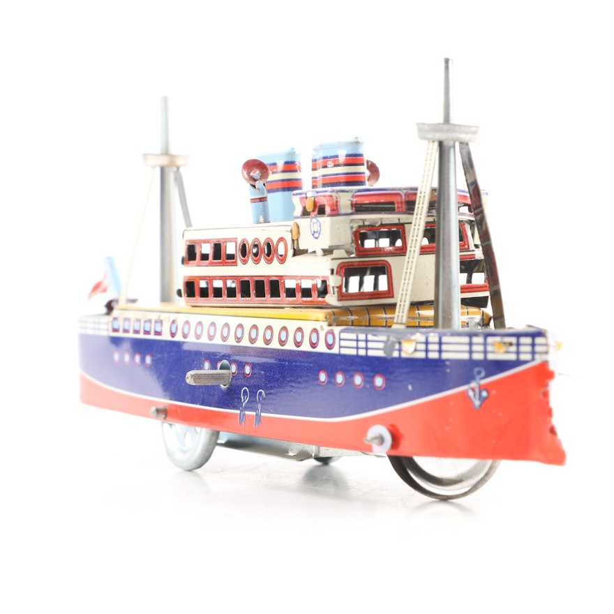 Tin Litho Wind-Up Ocean Liner