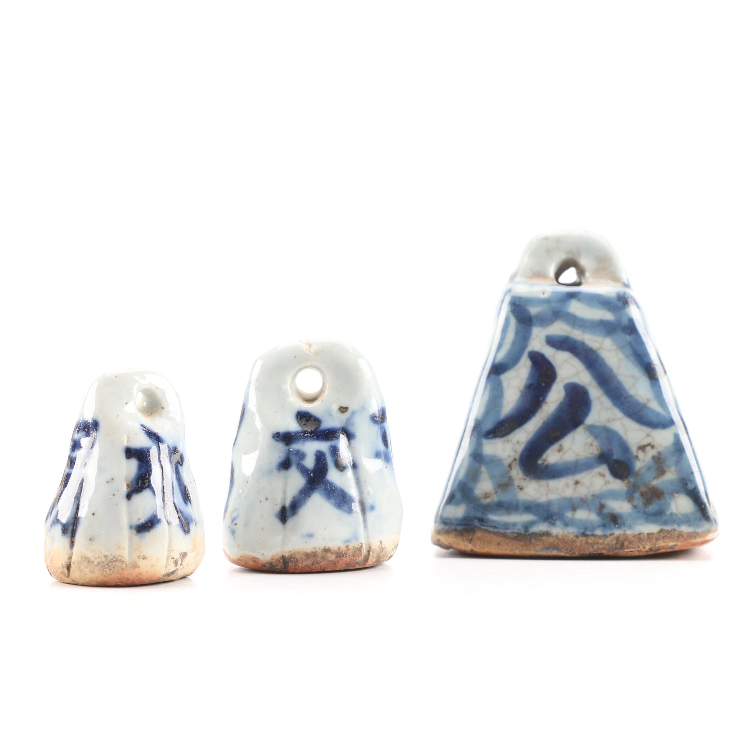 Chinese Qing Dynasty Ceramic Scale Weights