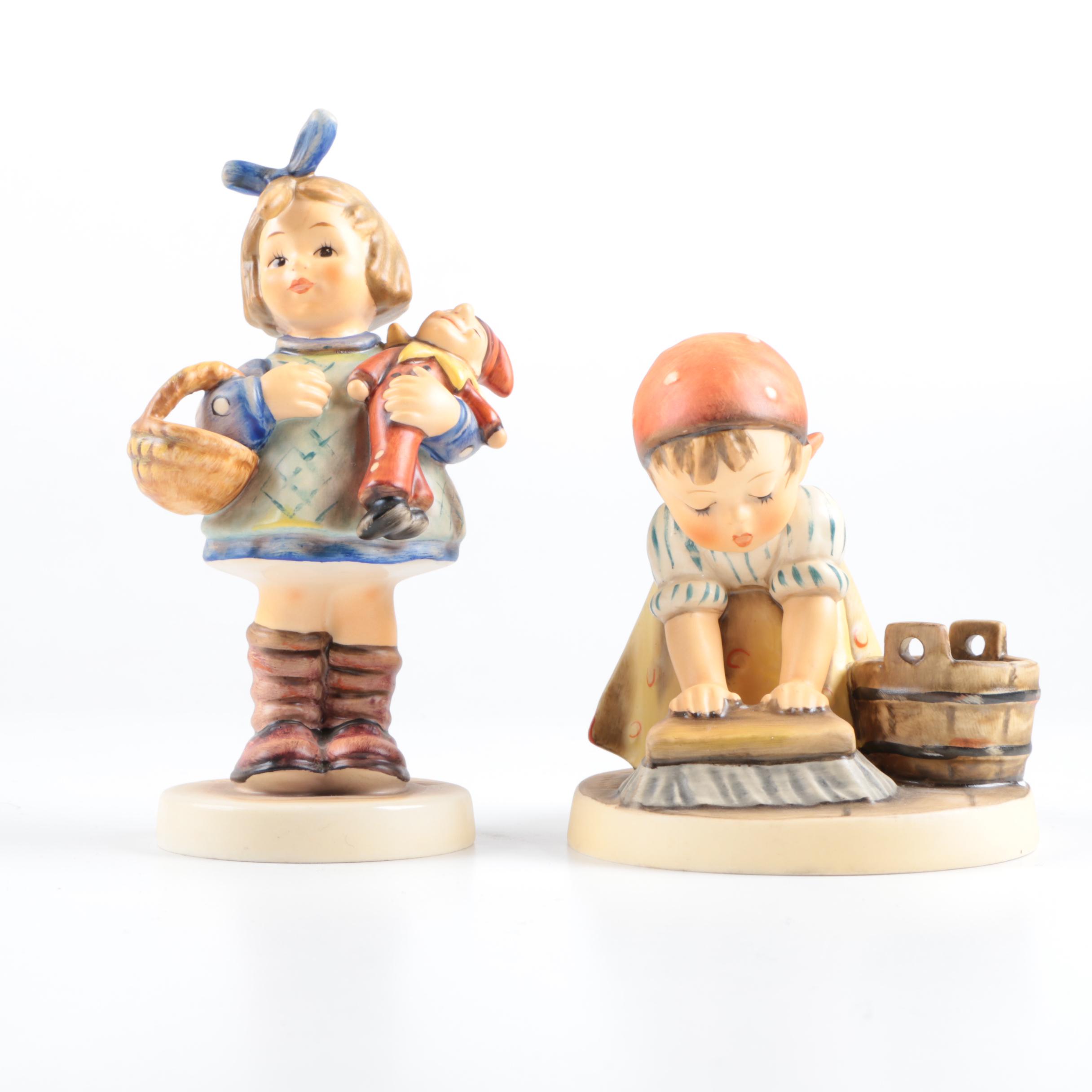 Hummel "Big Housecleaning" and "What Now" Porcelain Figurines