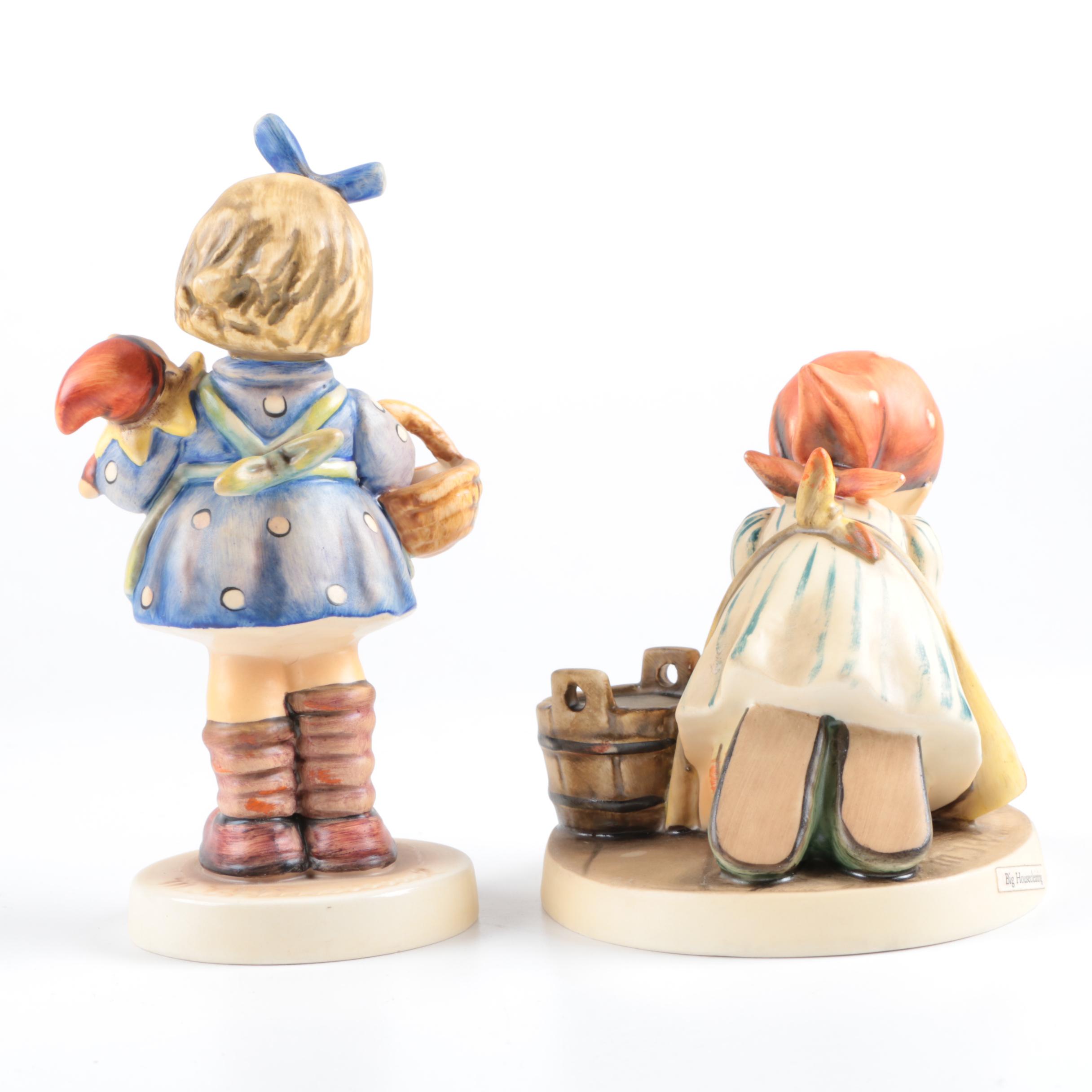 Hummel "Big Housecleaning" and "What Now" Porcelain Figurines