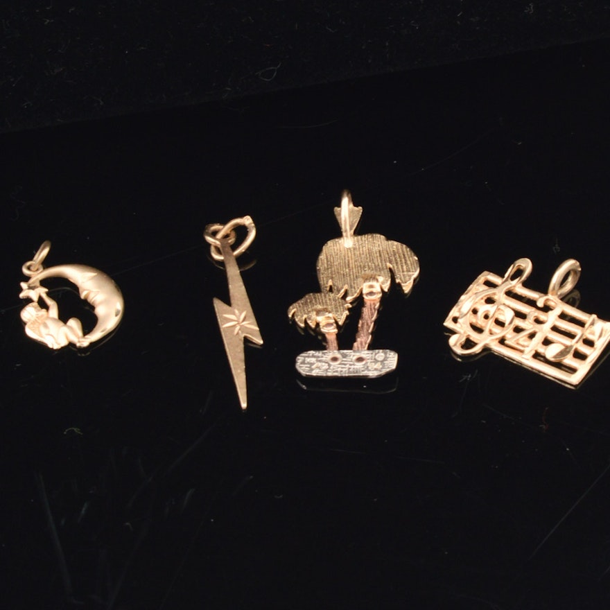 14K Yellow Gold Charms