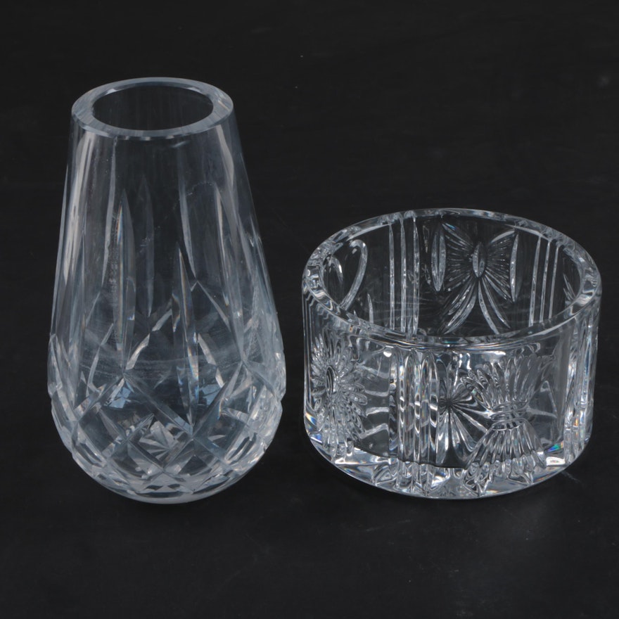Waterford Crystal "Lismore" Vase and "Millenium Series" Coaster