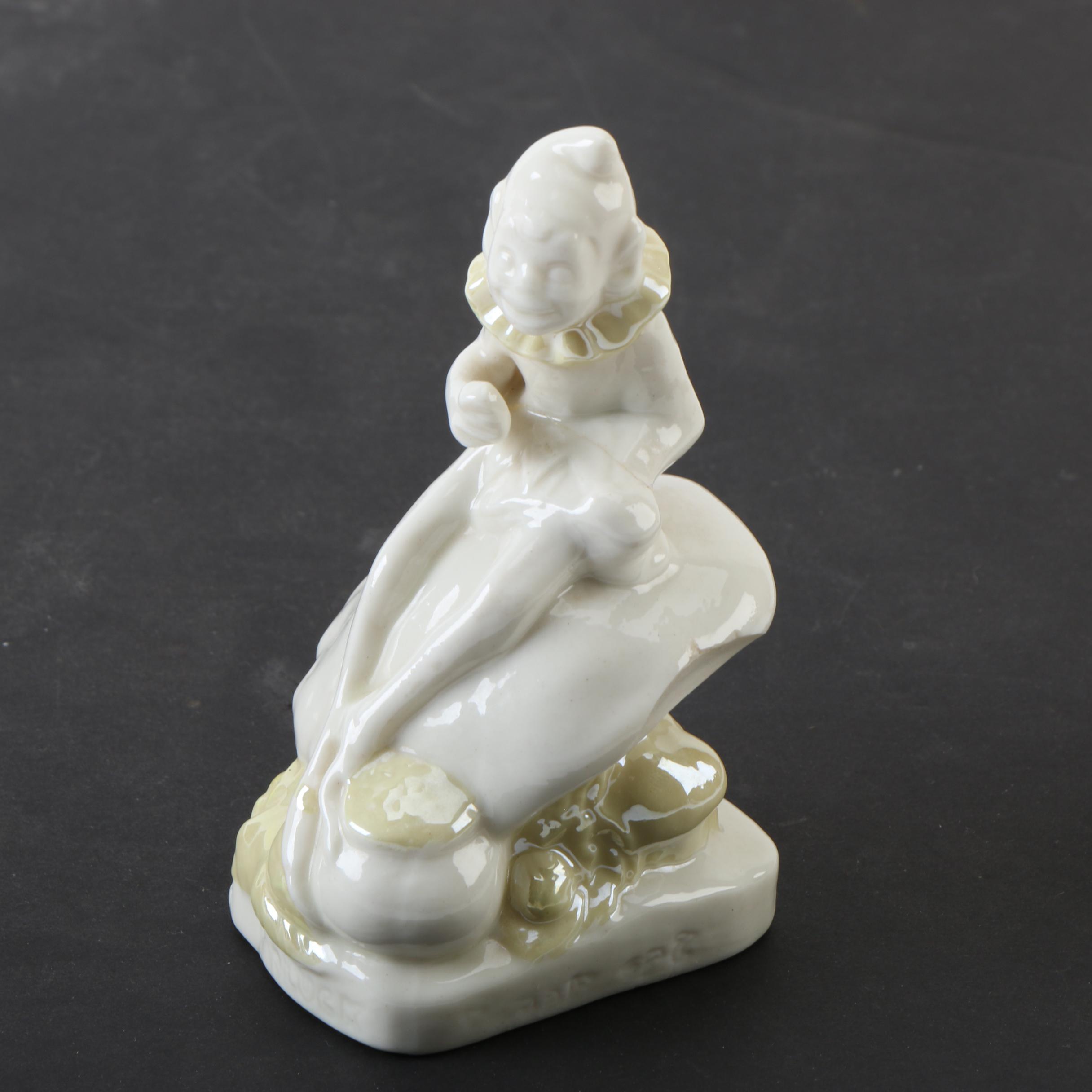 Vintage Belleek "Leprechaun" Porcelain Figurine