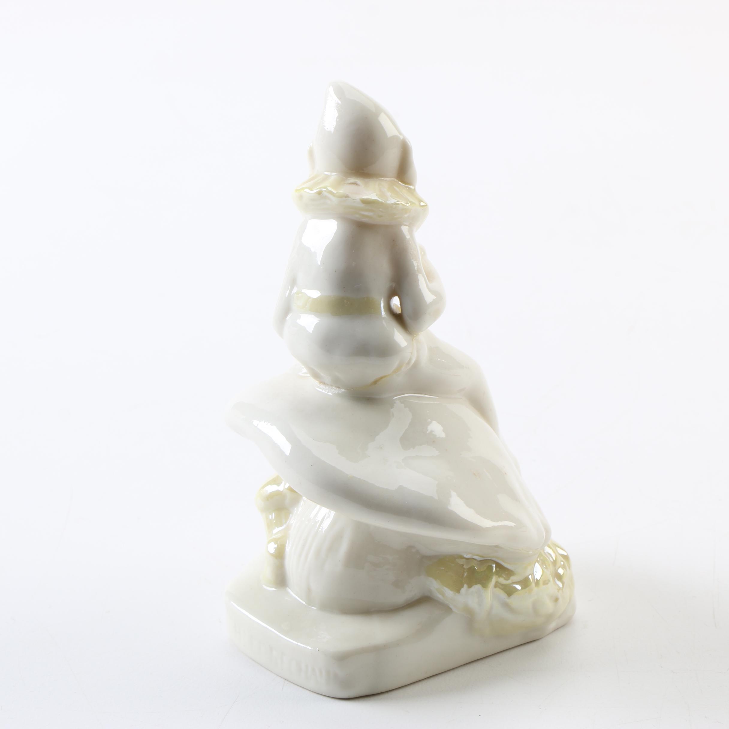 Vintage Belleek "Leprechaun" Porcelain Figurine