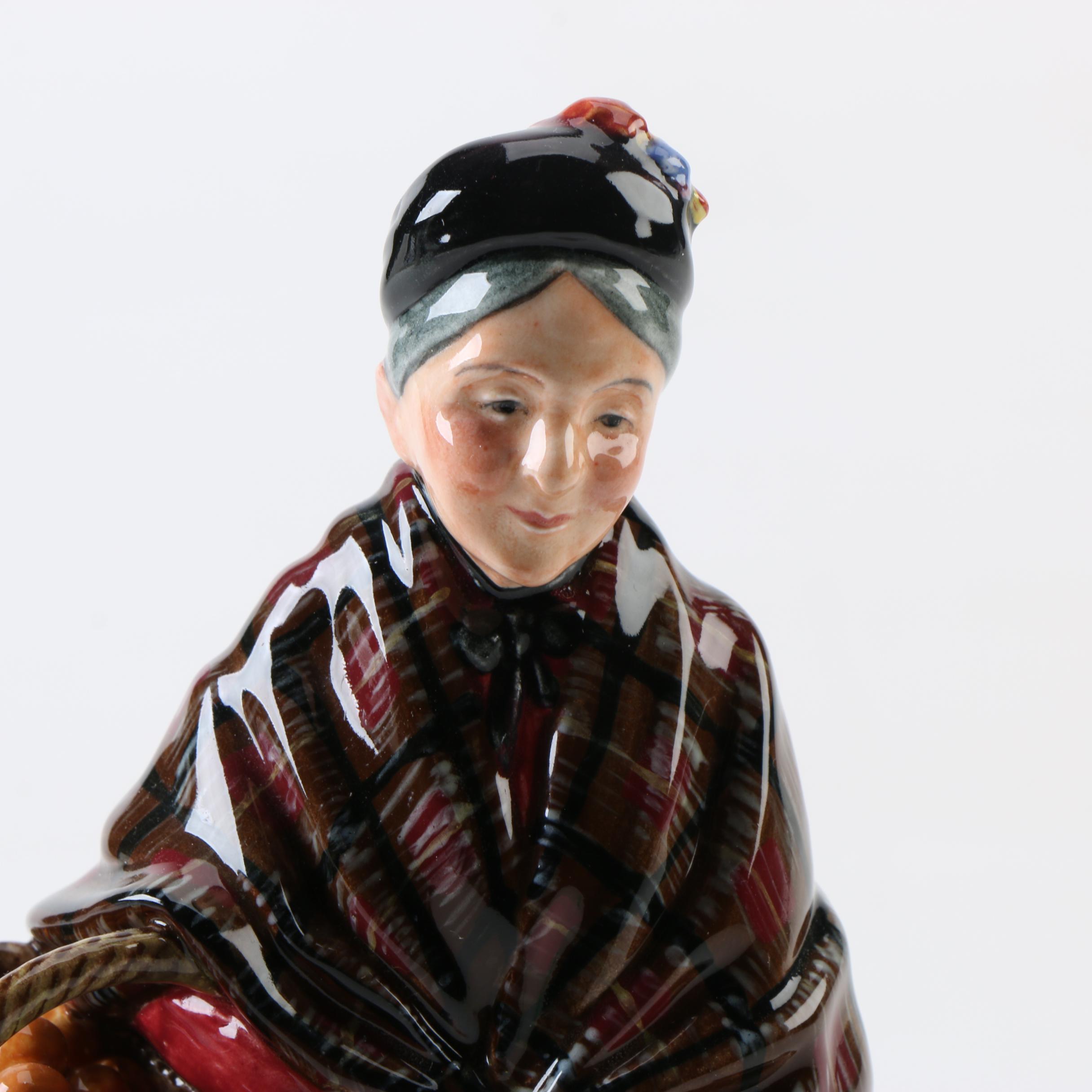 Vintage Royal Doulton "The Orange Lady" Porcelain Figurine