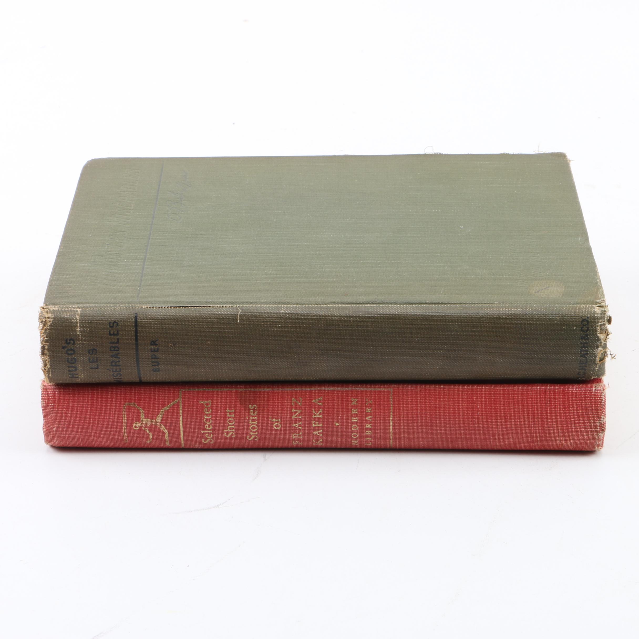 Vintage "Les Misérables" and "Selected Short Stories of Franz Kafka"