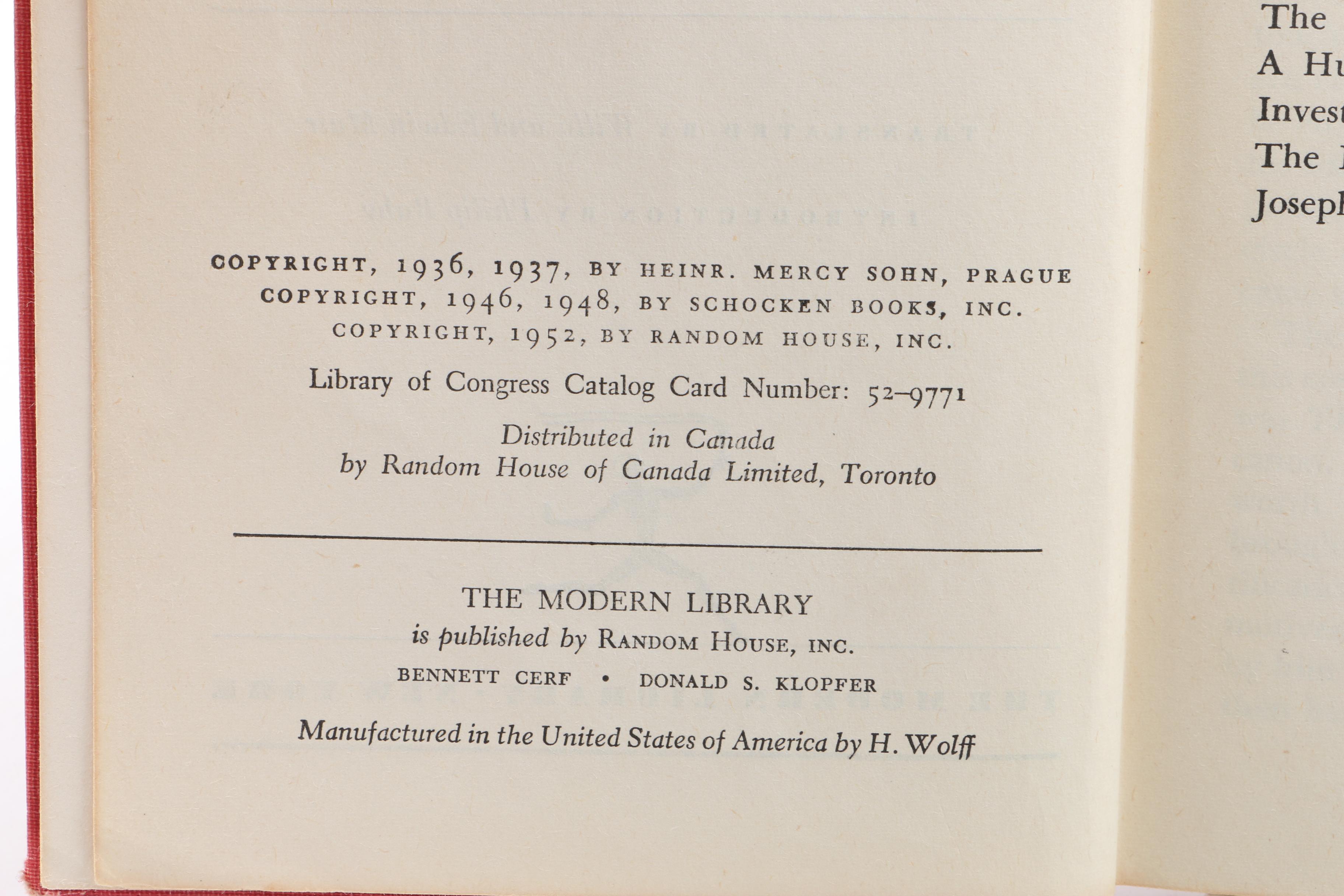 Vintage "Les Misérables" and "Selected Short Stories of Franz Kafka"