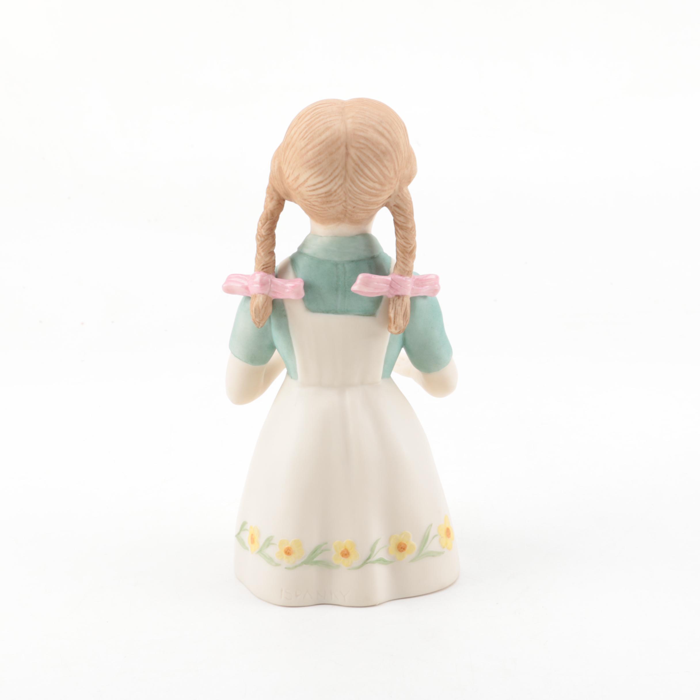 Vintage Laszlo Ispanky Porcelain Girl with Flower Figurine