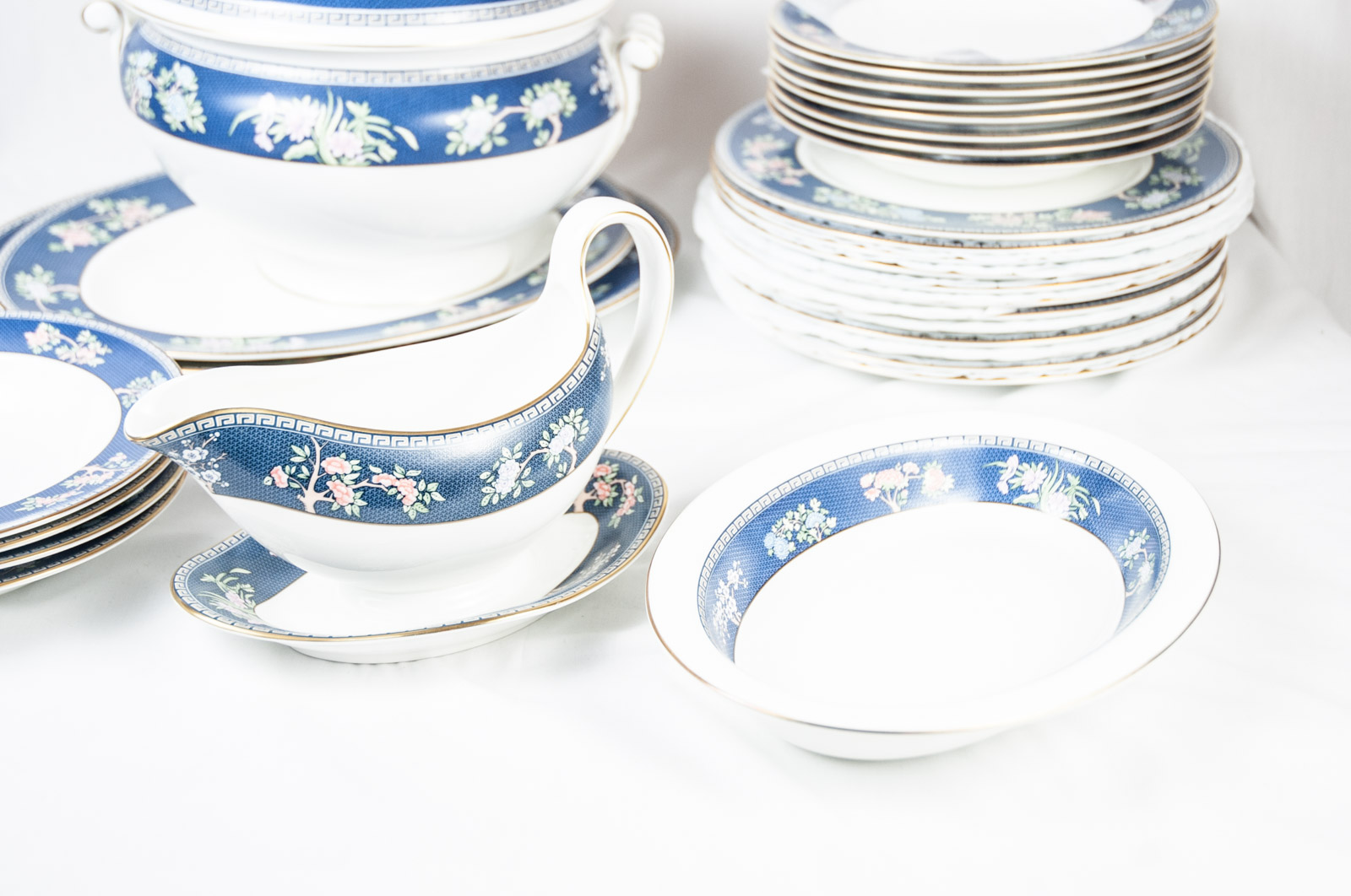 Wedgwood Bone China Set in "Blue Siam" Pattern
