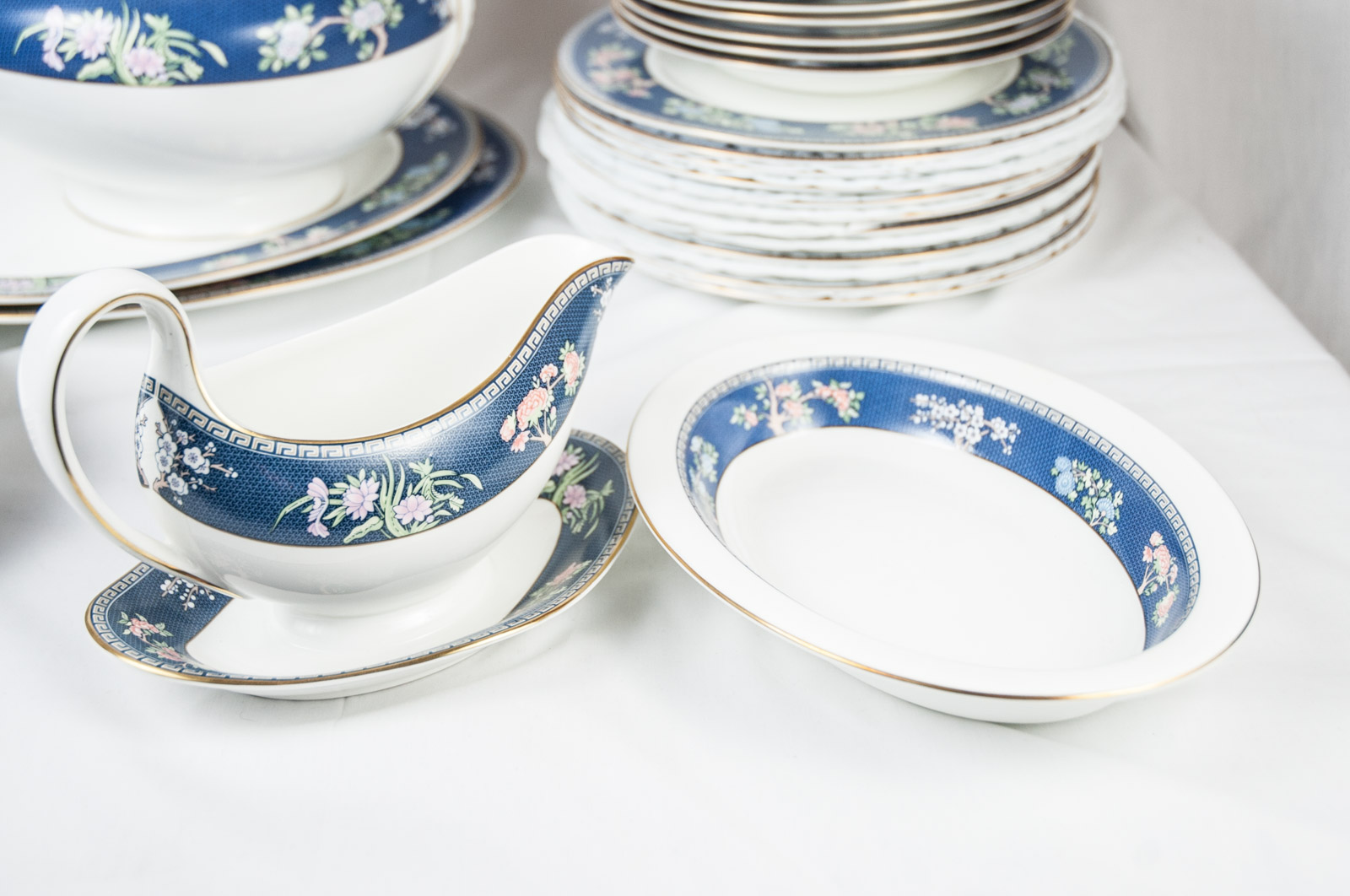 Wedgwood Bone China Set in "Blue Siam" Pattern