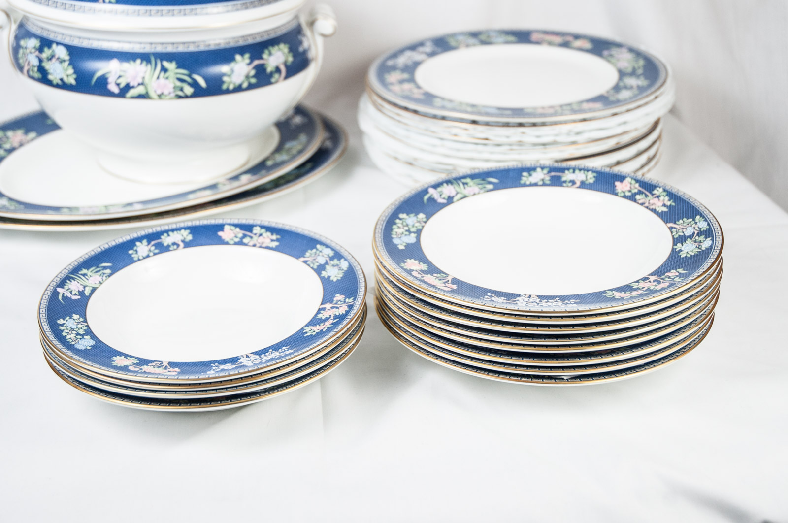 Wedgwood Bone China Set in "Blue Siam" Pattern