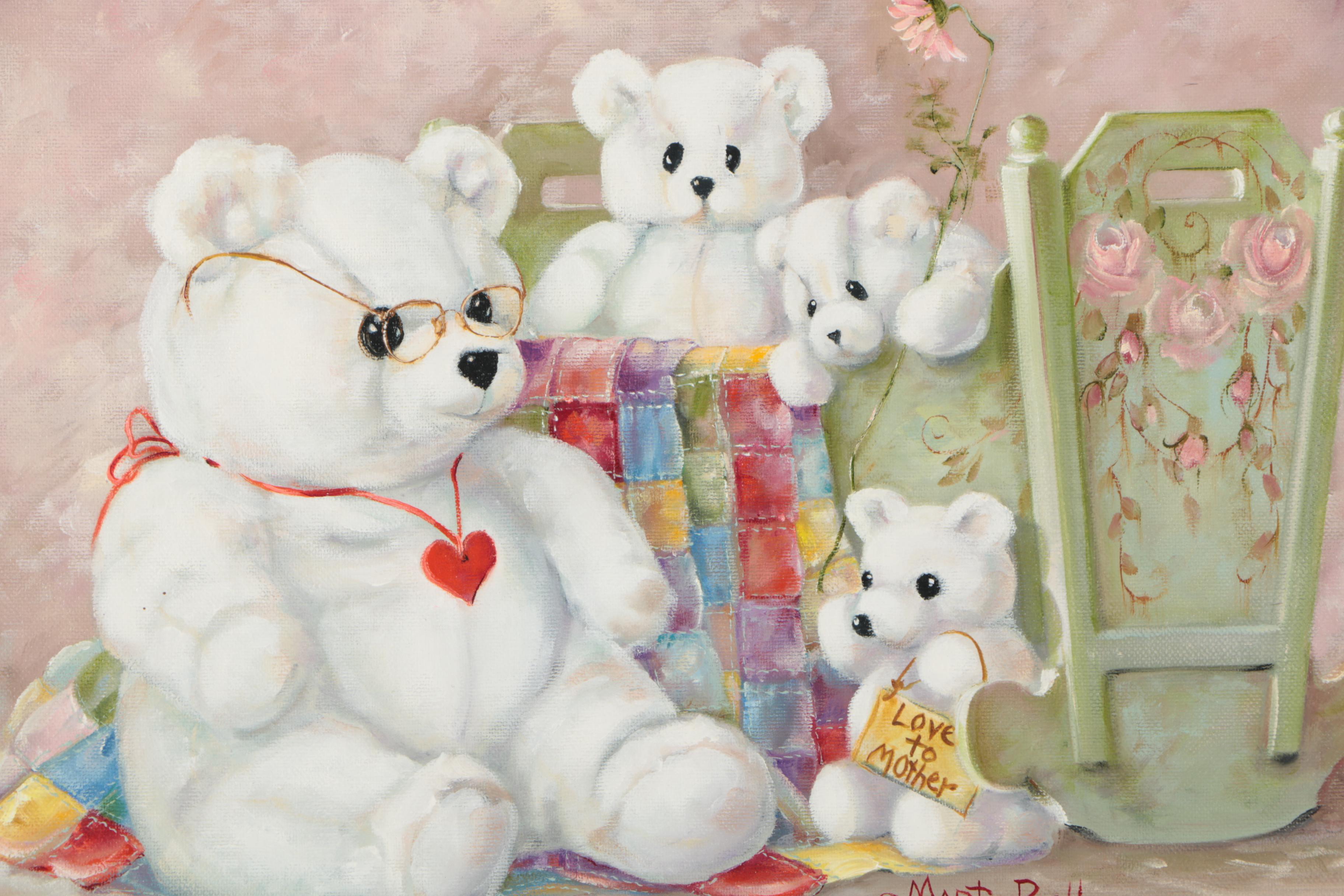 Marty Bell 1994 Oil Painting "Motherlove"