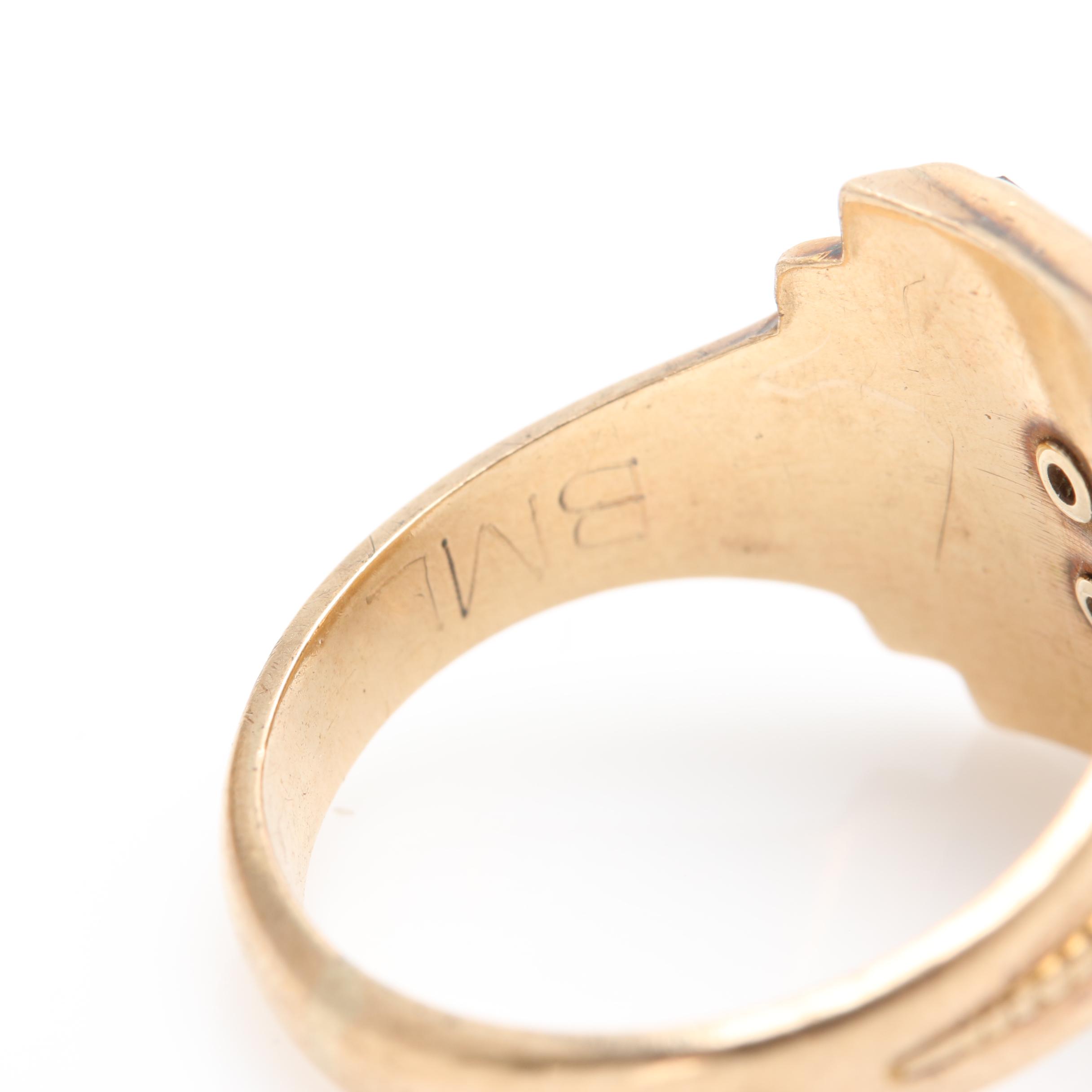 Vintage 10K Yellow Gold Commemorative Class Rings