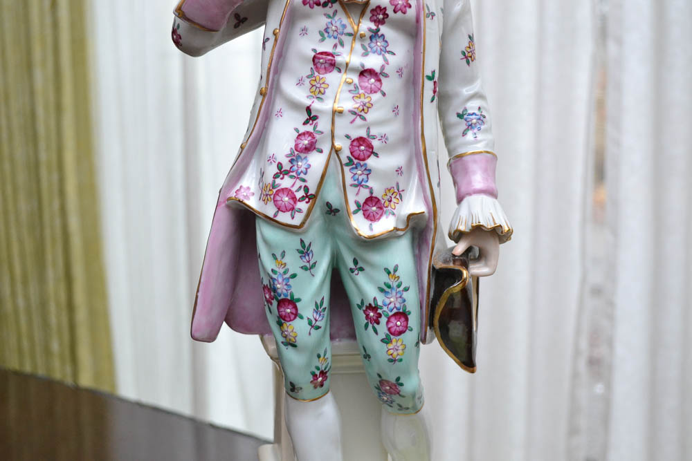 Pair of Vintage Colbert French Rococo Porcelain Table Lamps