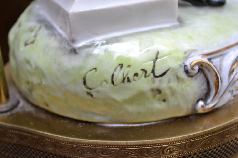 Pair of Vintage Colbert French Rococo Porcelain Table Lamps