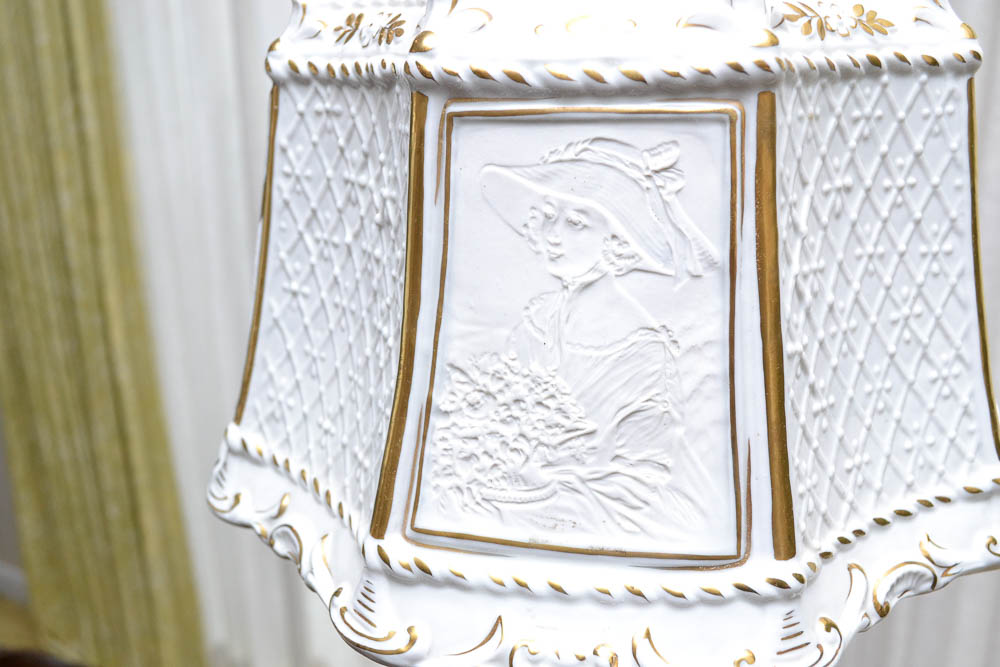 Pair of Vintage Colbert French Rococo Porcelain Table Lamps