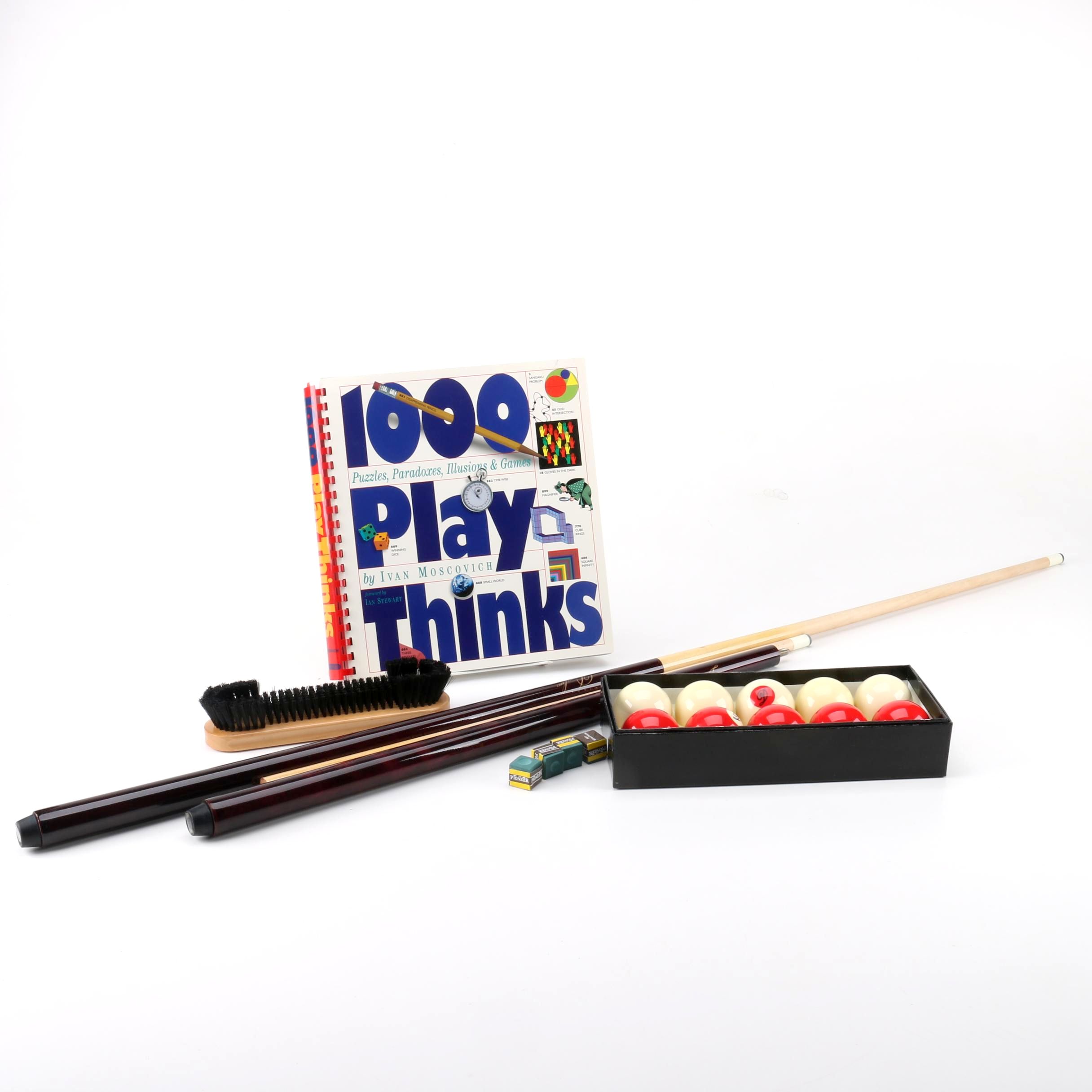 "1000 Play Thinks" by Ivan Moscovich and Billiards Equipment