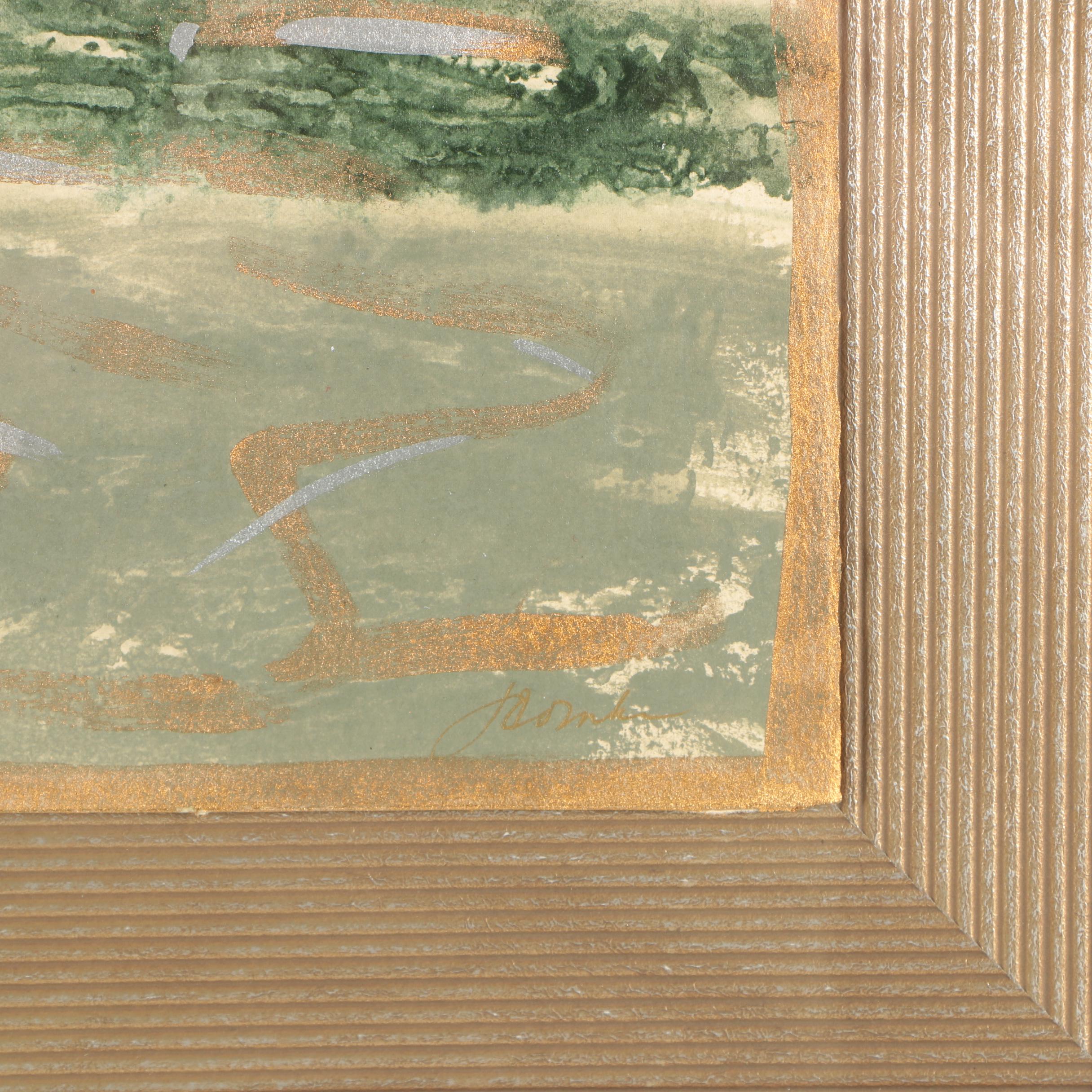 Embellished Lithograph "Palmetto"