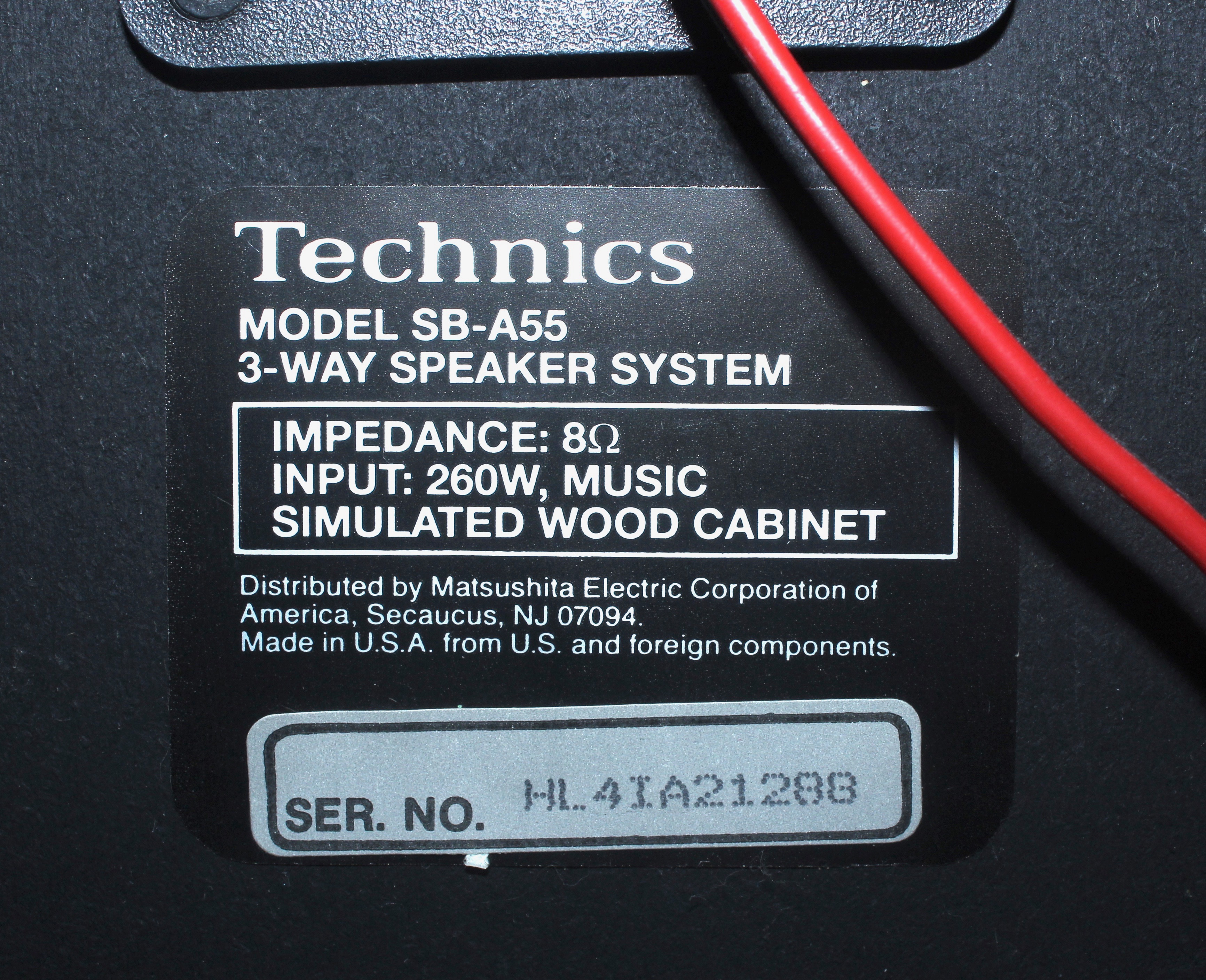 Vintage Technics Stereo System, Cabinet and Speakers