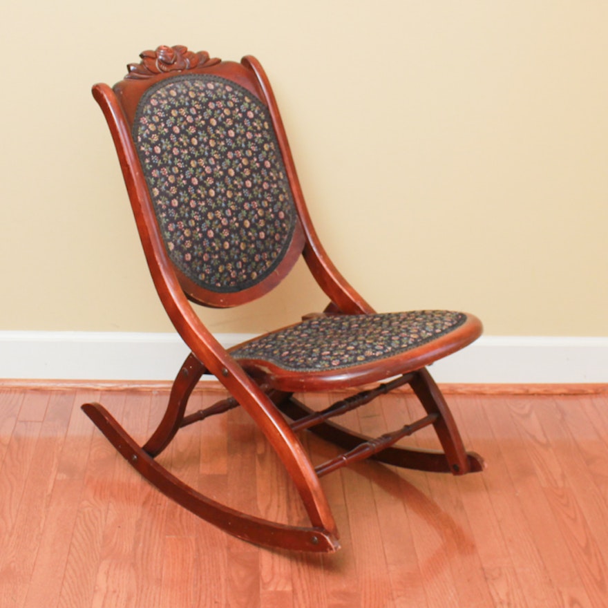 Victorian Style Folding Rocking Chair