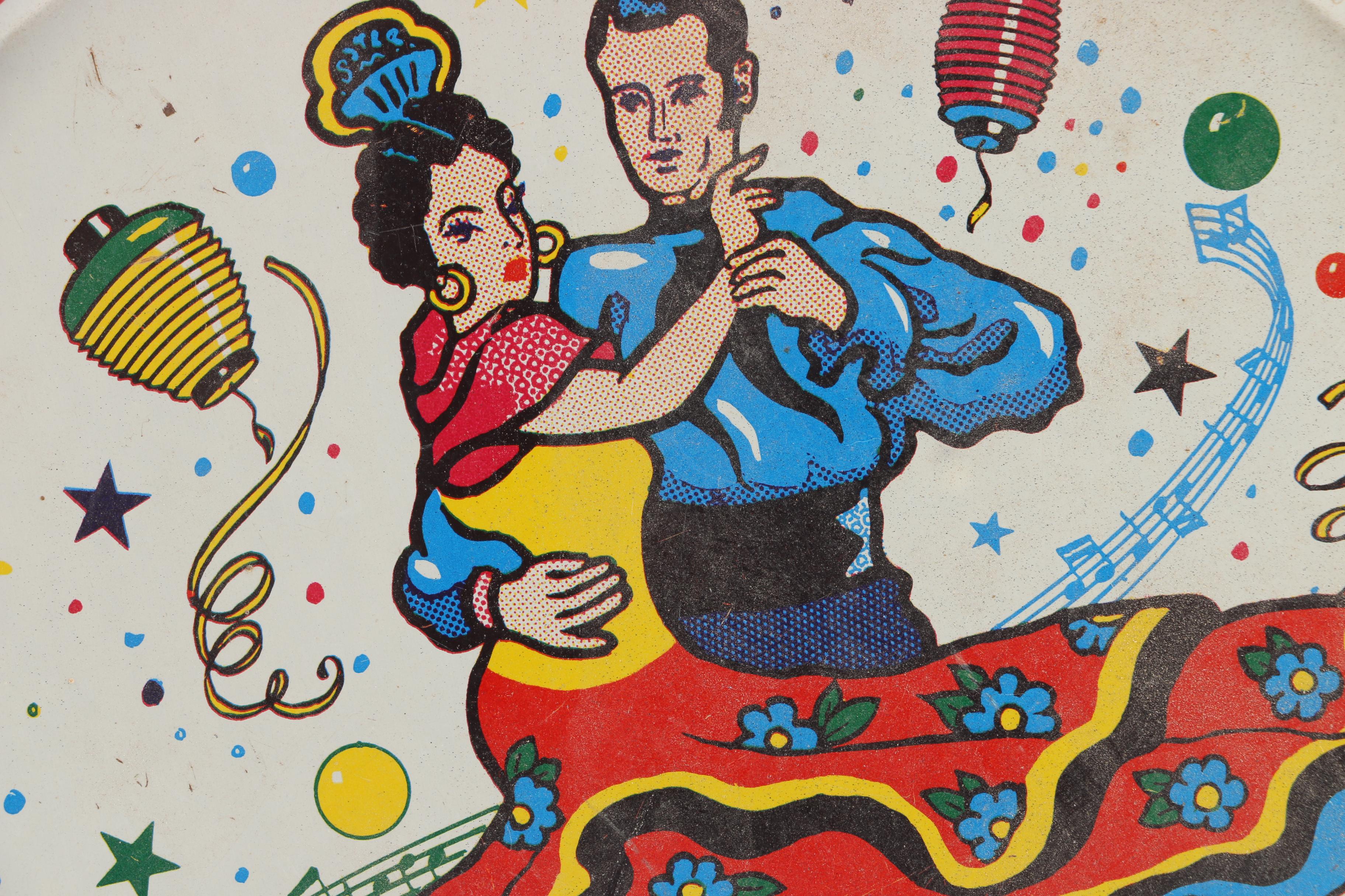 Vintage Tin Litho Tambourine