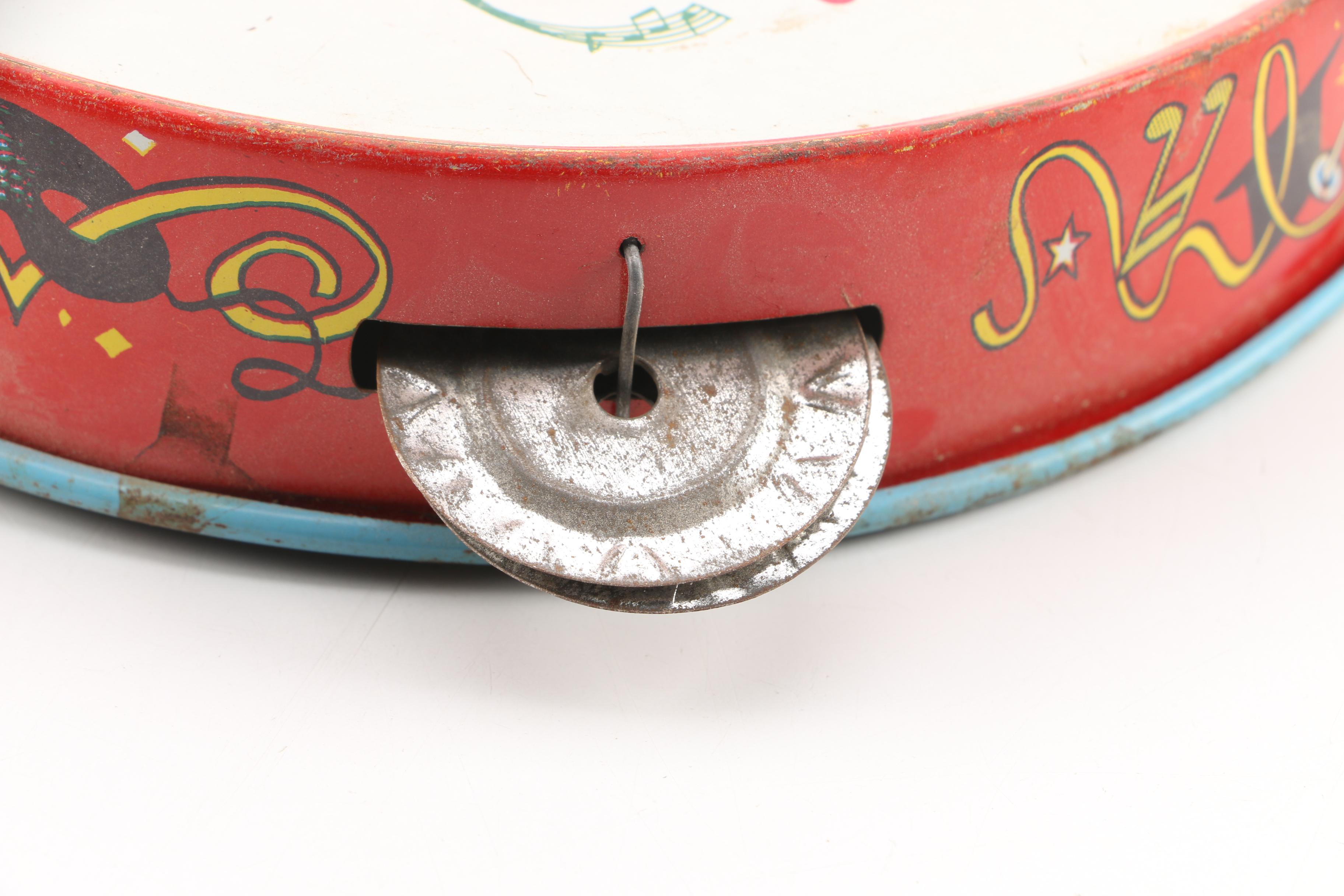 Vintage Tin Litho Tambourine