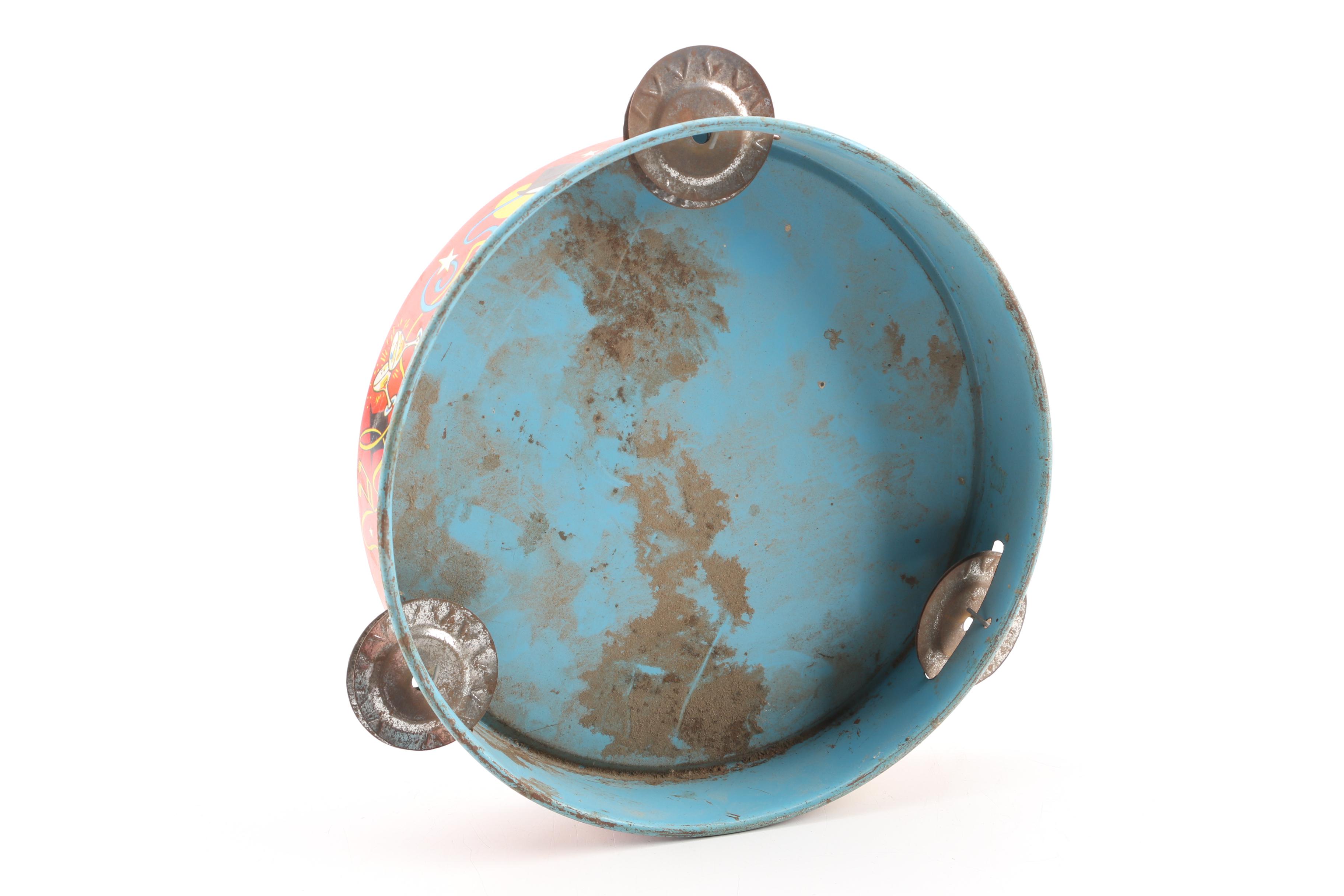Vintage Tin Litho Tambourine