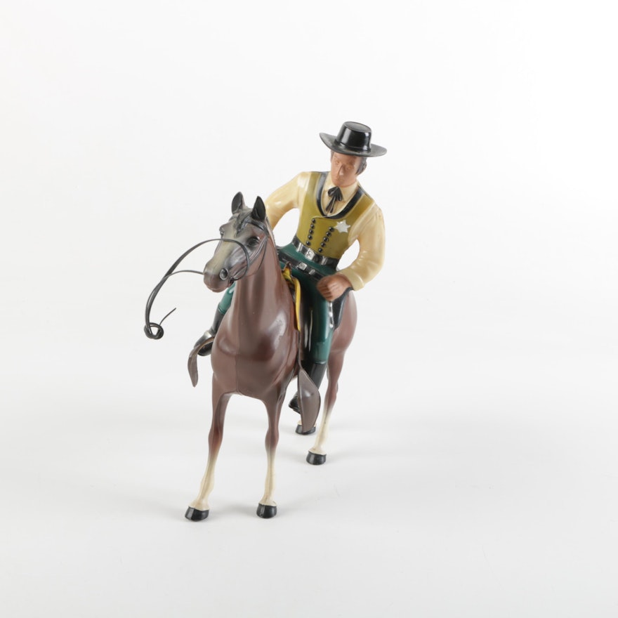 Vintage Hartland Plastics "Wyatt Earp" Action Figure with Horse