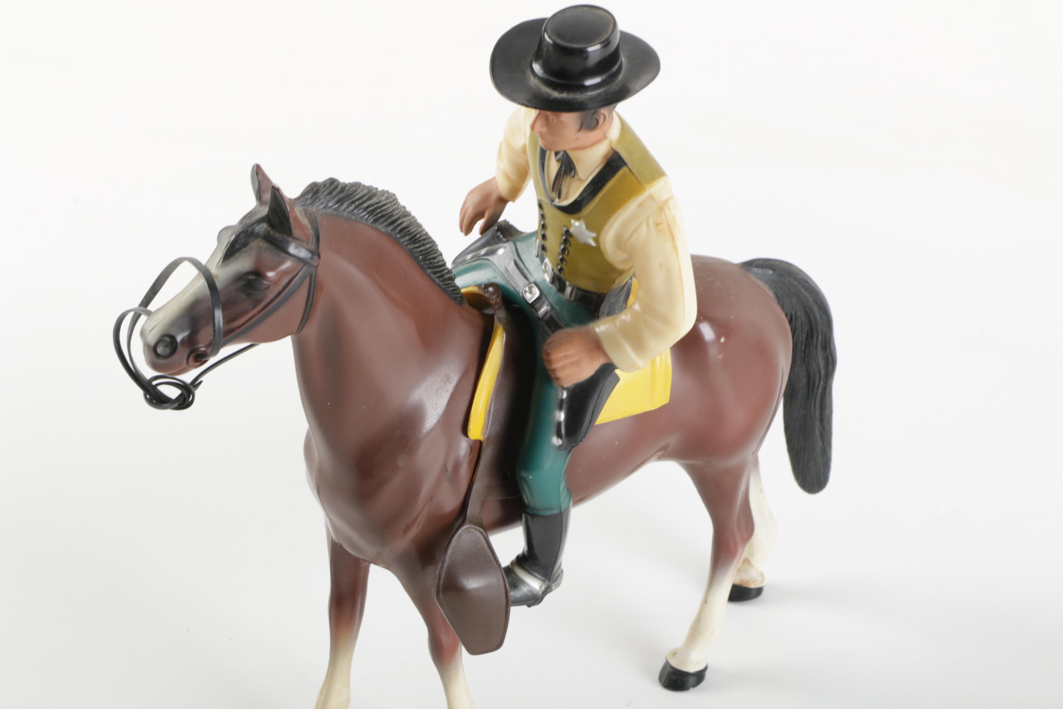 Vintage Hartland Plastics "Wyatt Earp" Action Figure with Horse
