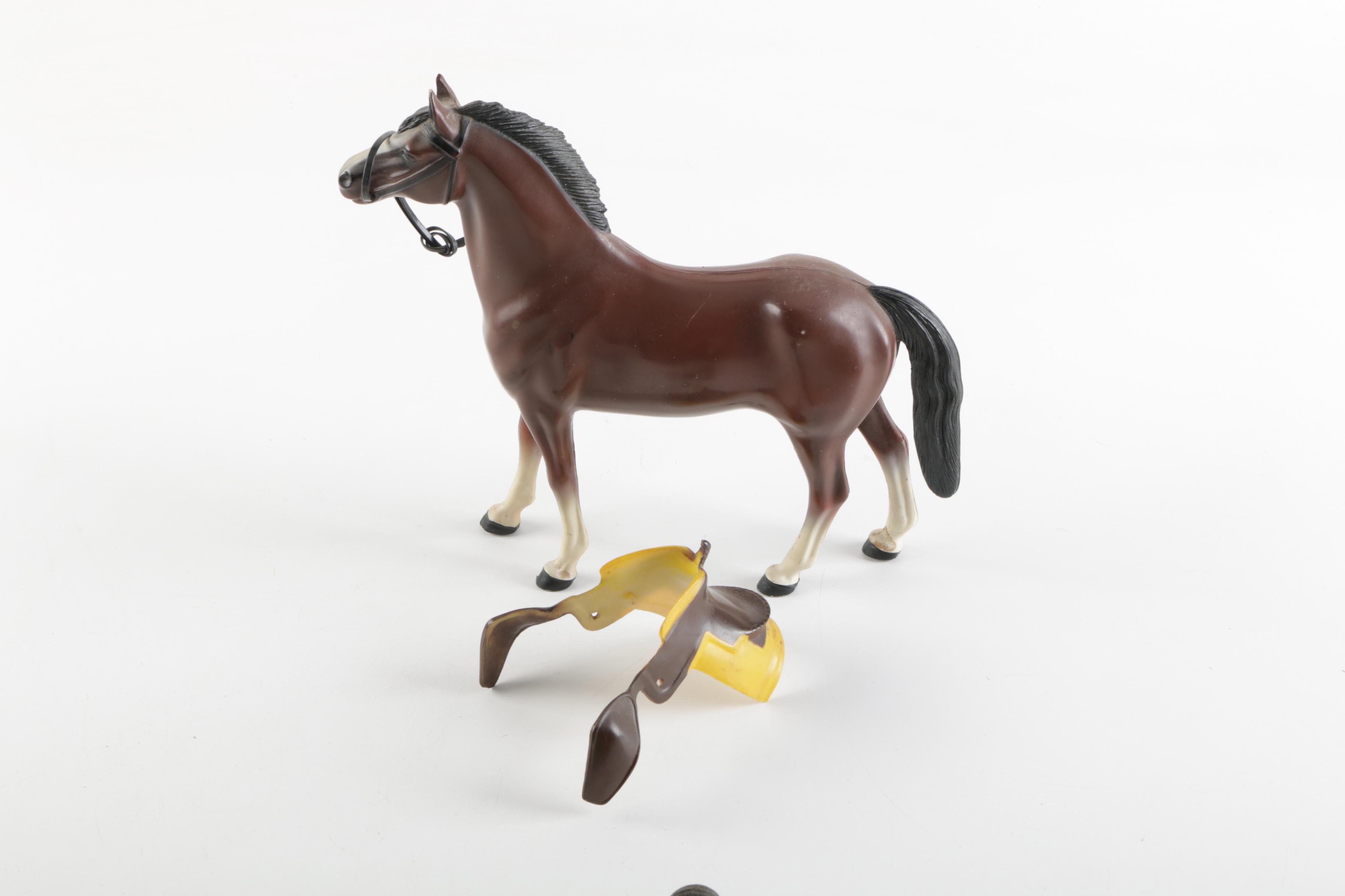 Vintage Hartland Plastics "Wyatt Earp" Action Figure with Horse