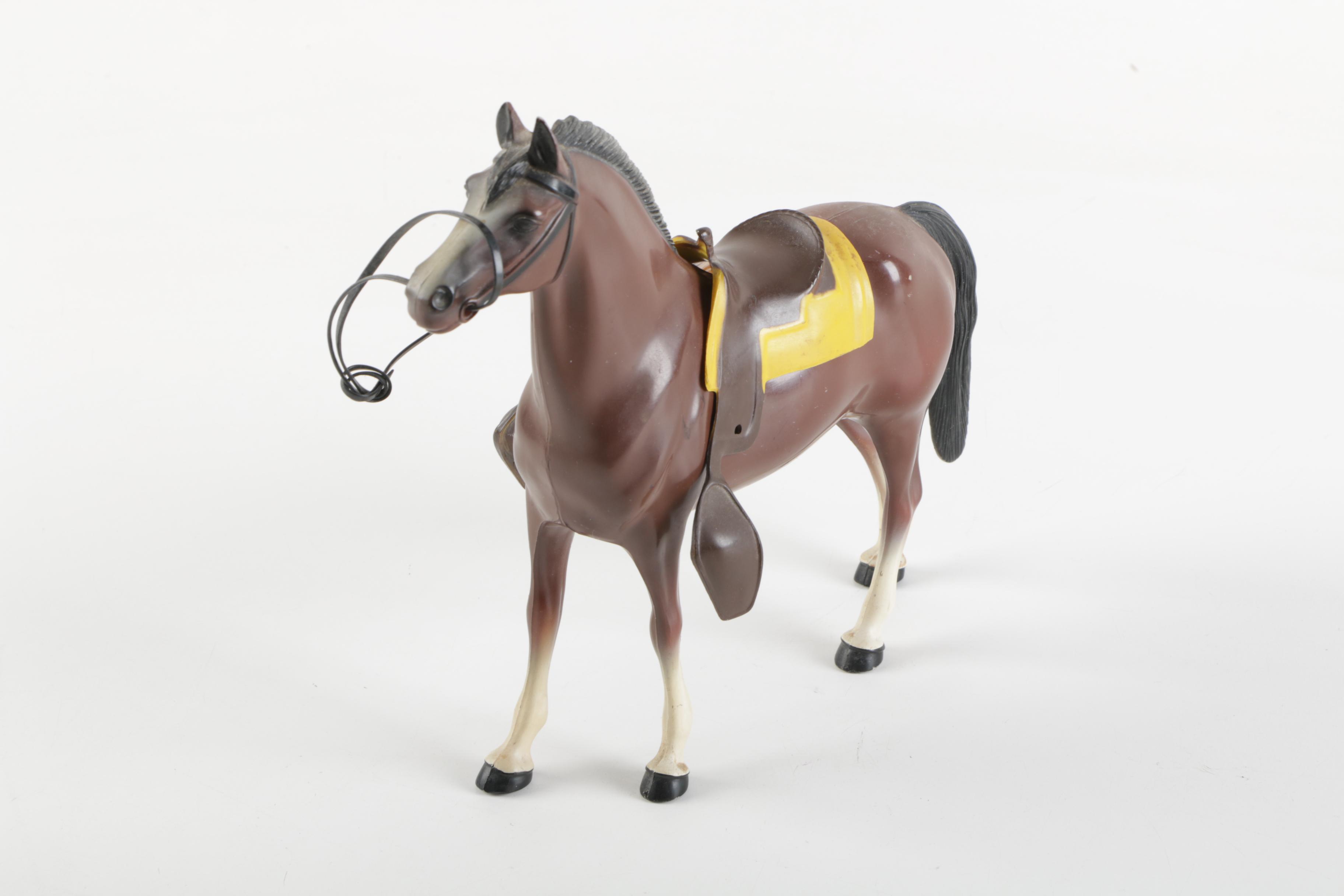 Vintage Hartland Plastics "Wyatt Earp" Action Figure with Horse