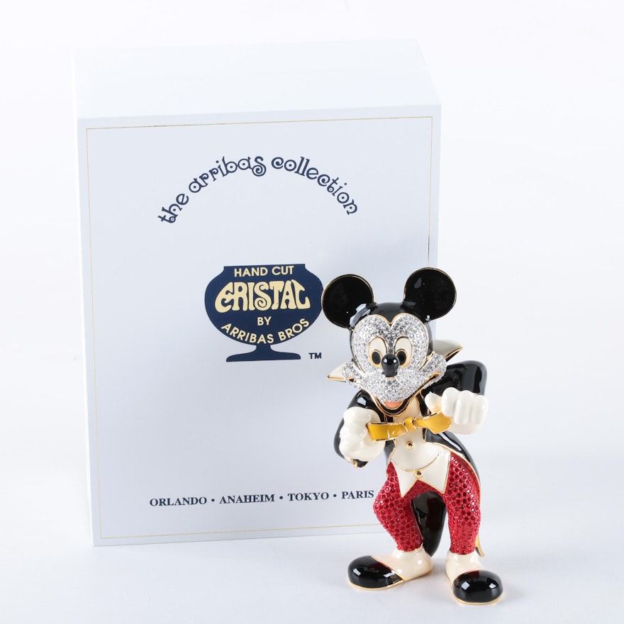 Arribas Brothers Swarovski Disney Jeweled Tuxedo Mickey Mouse Figurine