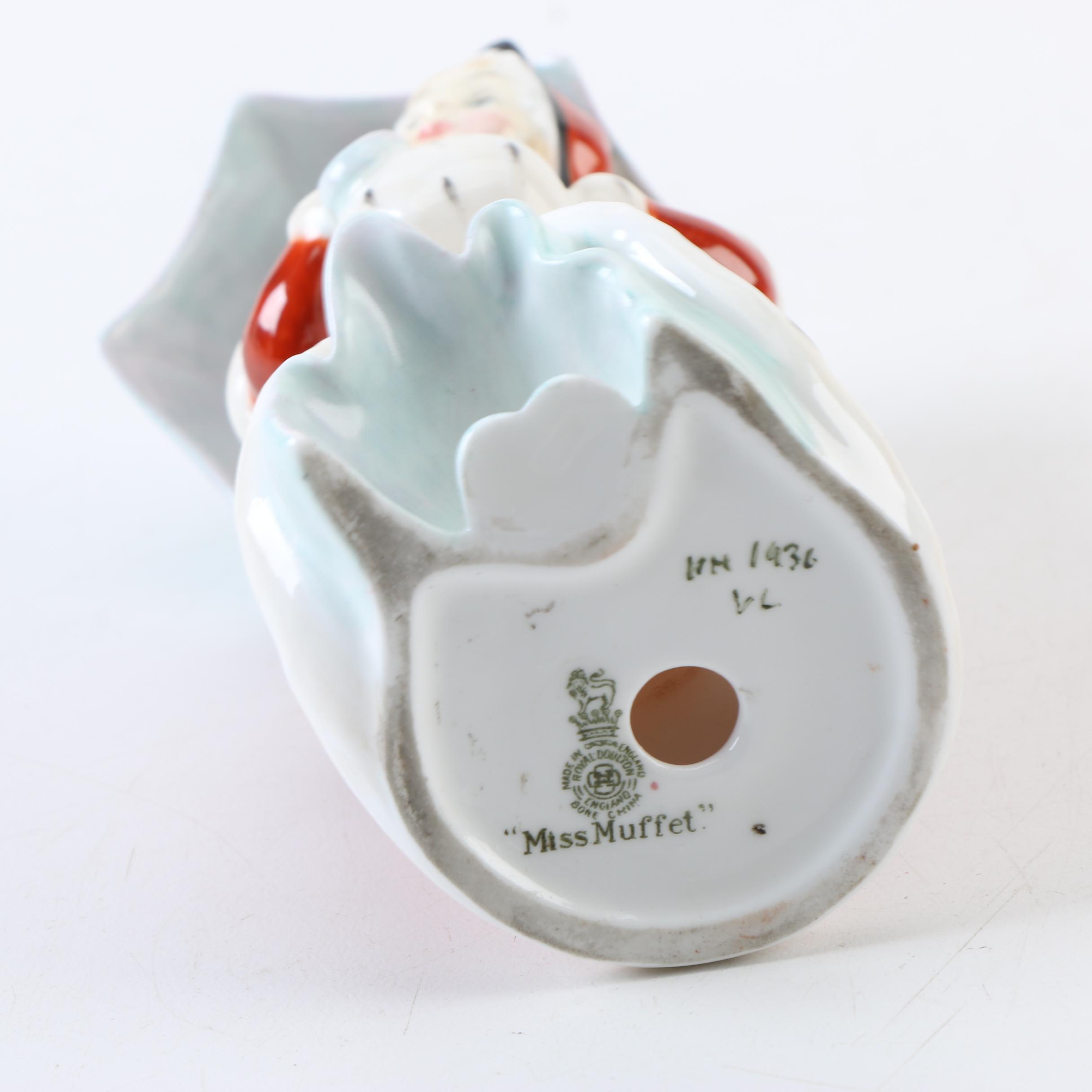 1940s Royal Doulton "Christmas Morn" and "Miss Muffet" Porcelain Figurines