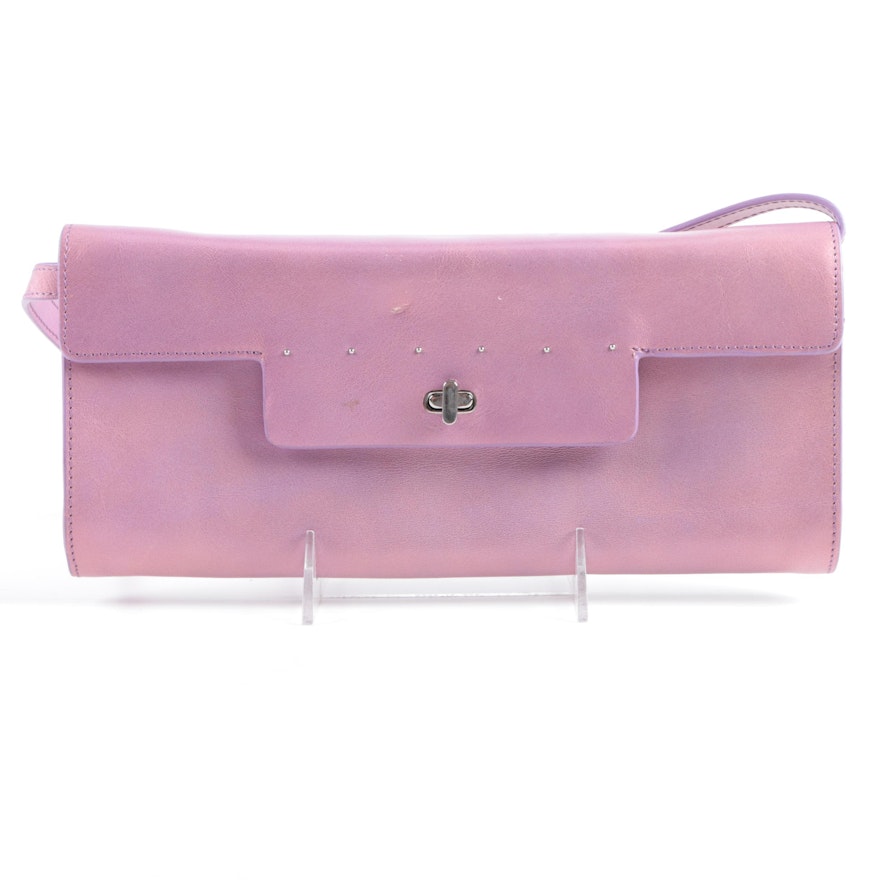 Monsac Purple Leather Baguette